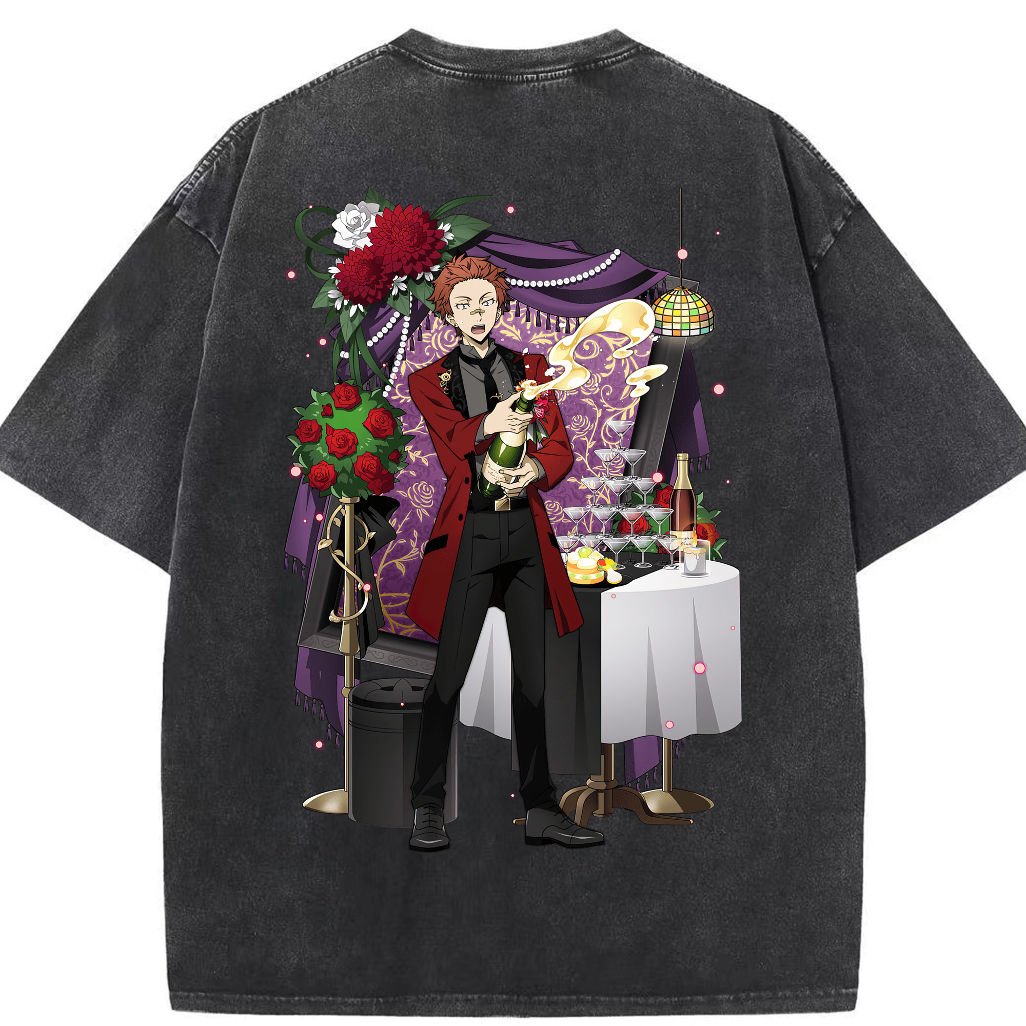 （画像用） 文豪ストレイドッグス Bungo Stray Dogs 綿100% ヴィンテージ風 半袖Tシャツ（背面プリント）