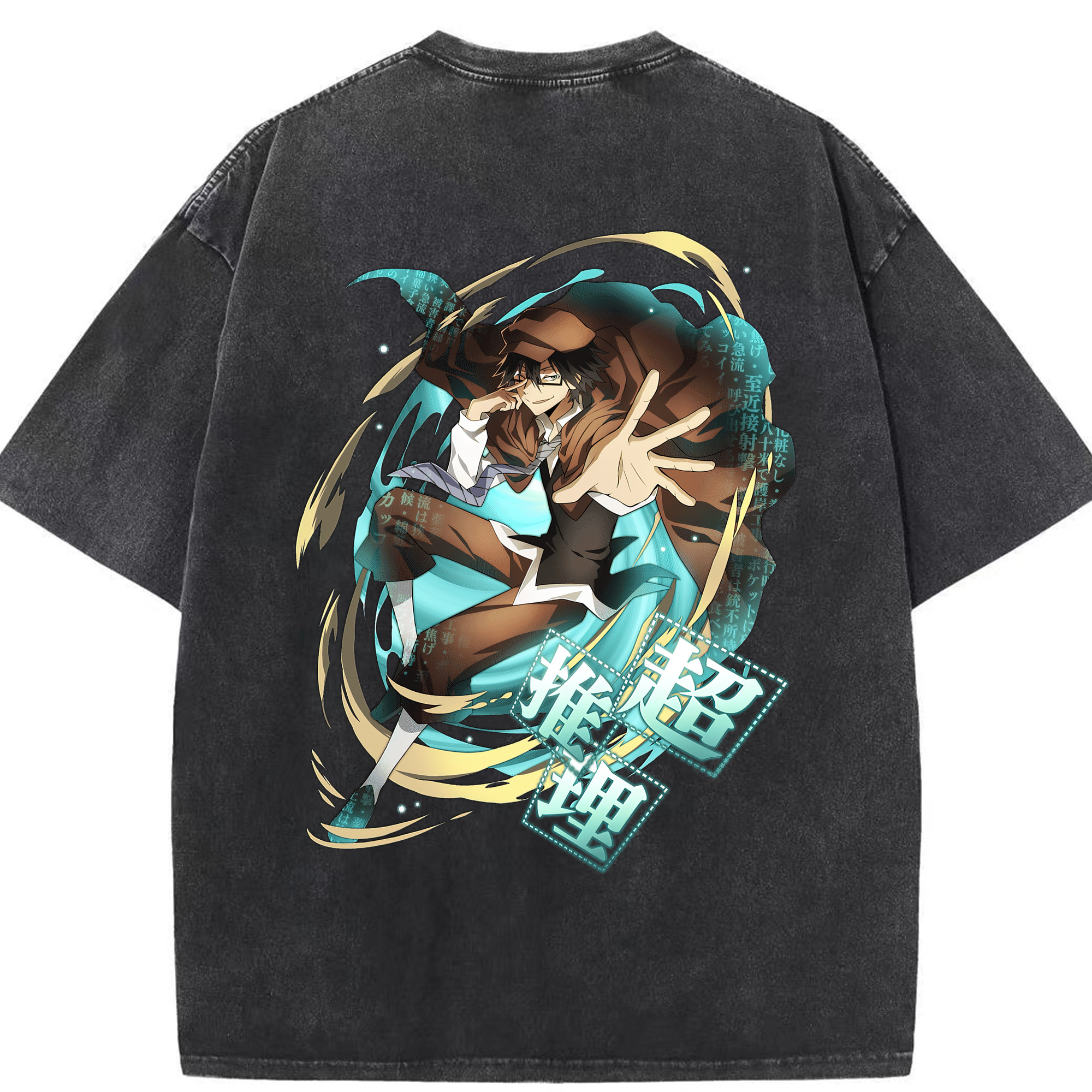（画像用） 文豪ストレイドッグス Bungo Stray Dogs 綿100% ヴィンテージ風 半袖Tシャツ（背面プリント）