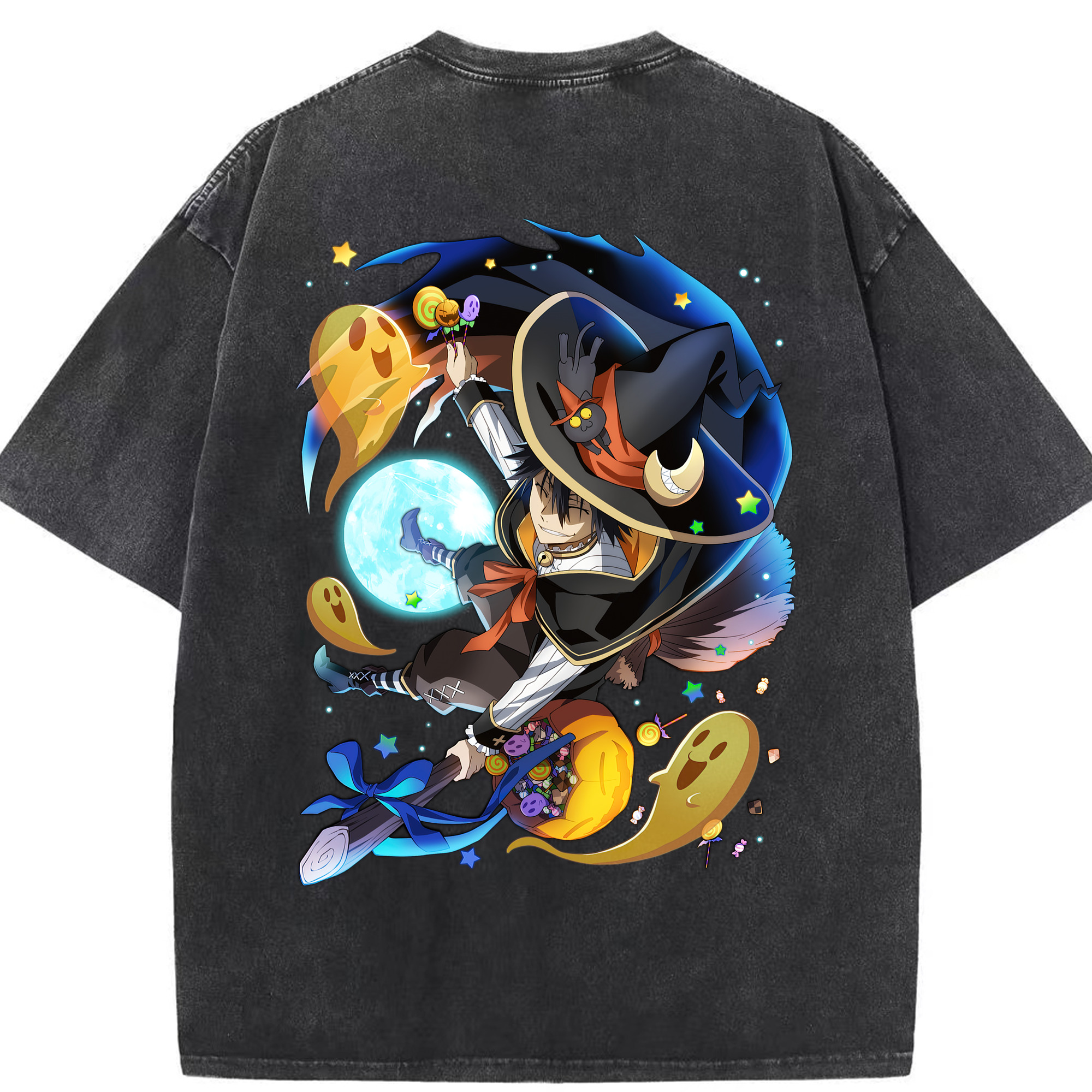 （画像用） 文豪ストレイドッグス Bungo Stray Dogs 綿100% ヴィンテージ風 半袖Tシャツ（背面プリント）