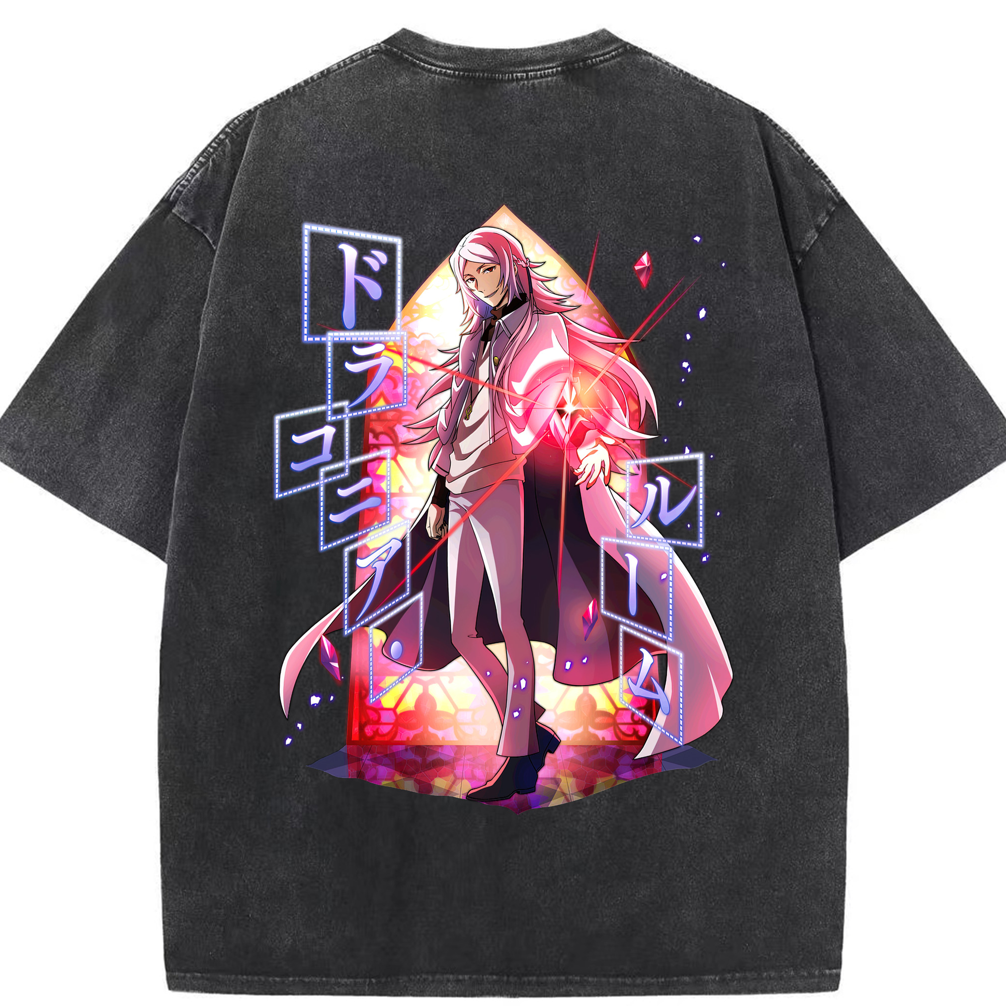 （画像用） 文豪ストレイドッグス Bungo Stray Dogs 綿100% ヴィンテージ風 半袖Tシャツ（背面プリント）