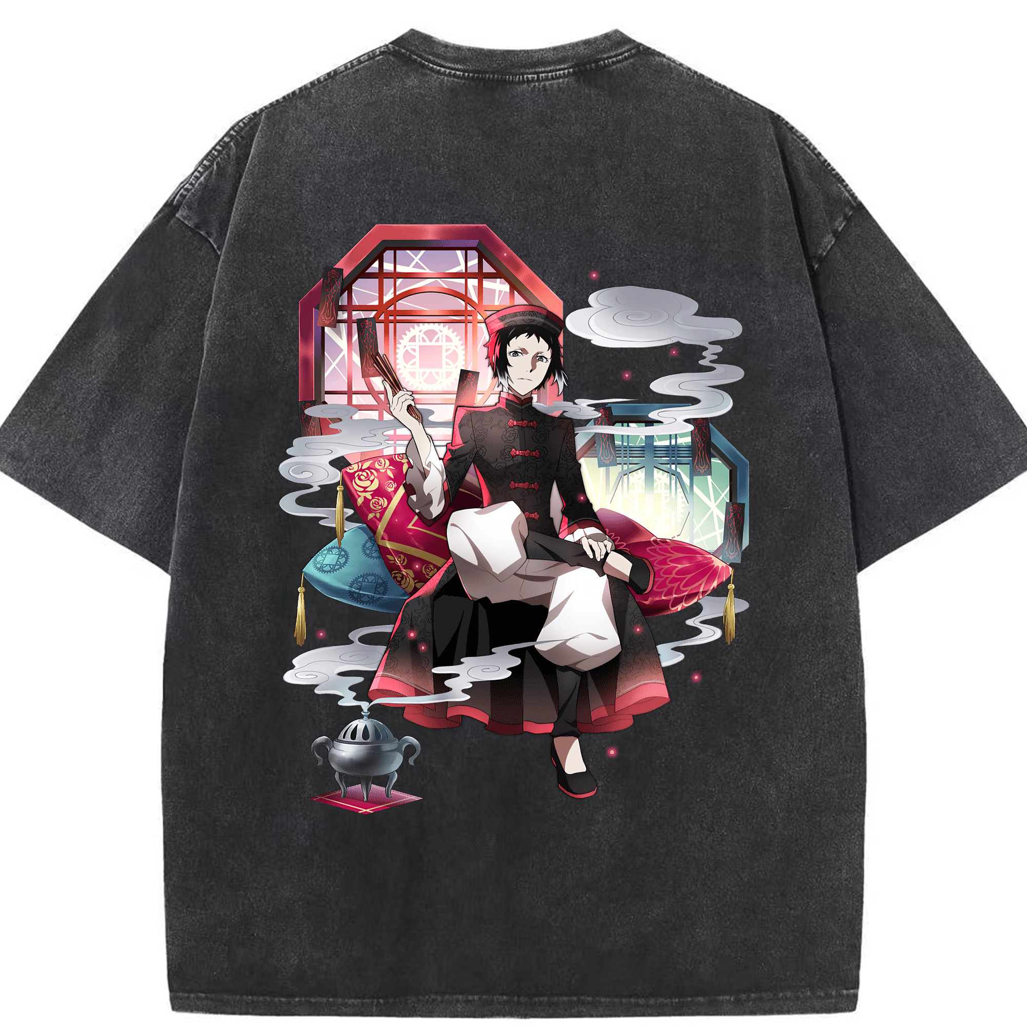 （画像用） 文豪ストレイドッグス Bungo Stray Dogs 綿100% ヴィンテージ風 半袖Tシャツ（背面プリント）