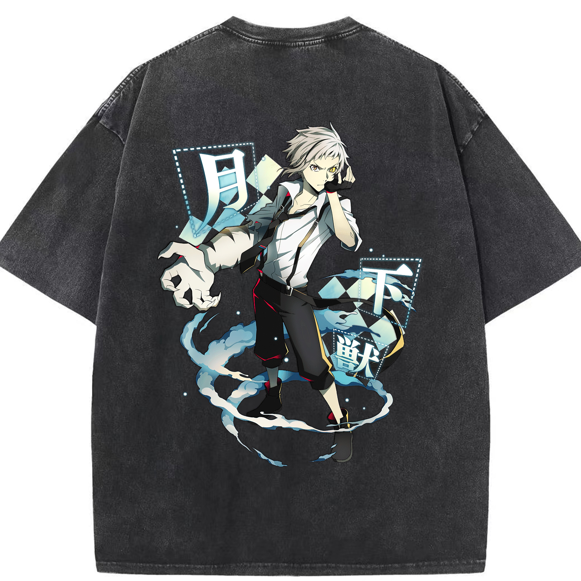 （画像用） 文豪ストレイドッグス Bungo Stray Dogs 綿100% ヴィンテージ風 半袖Tシャツ（背面プリント）