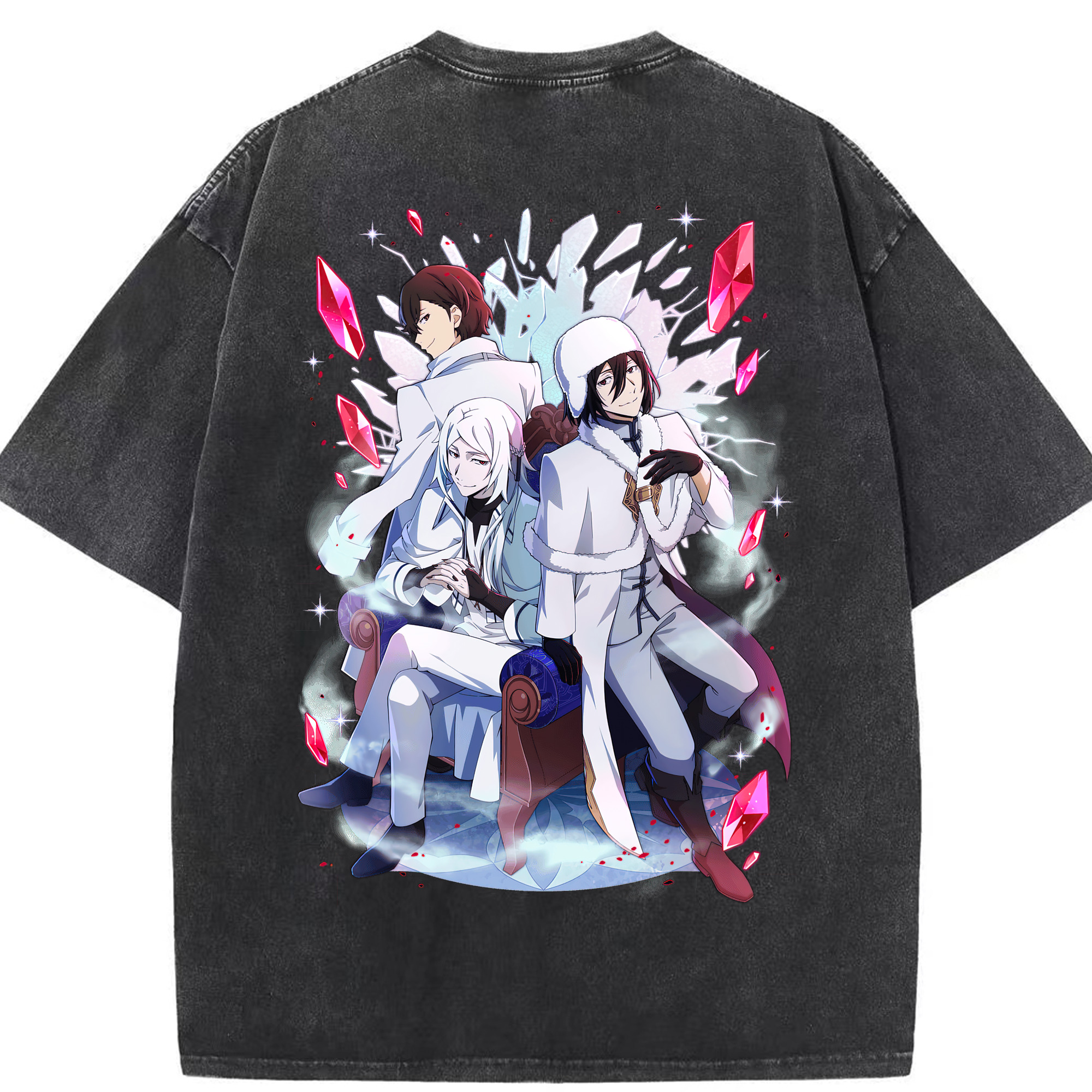（画像用） 文豪ストレイドッグス Bungo Stray Dogs 綿100% ヴィンテージ風 半袖Tシャツ（背面プリント）