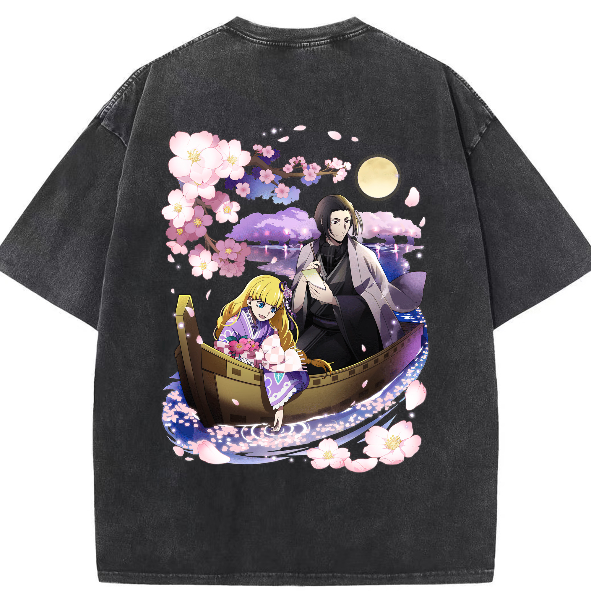 （画像用） 文豪ストレイドッグス Bungo Stray Dogs 綿100% ヴィンテージ風 半袖Tシャツ（背面プリント）