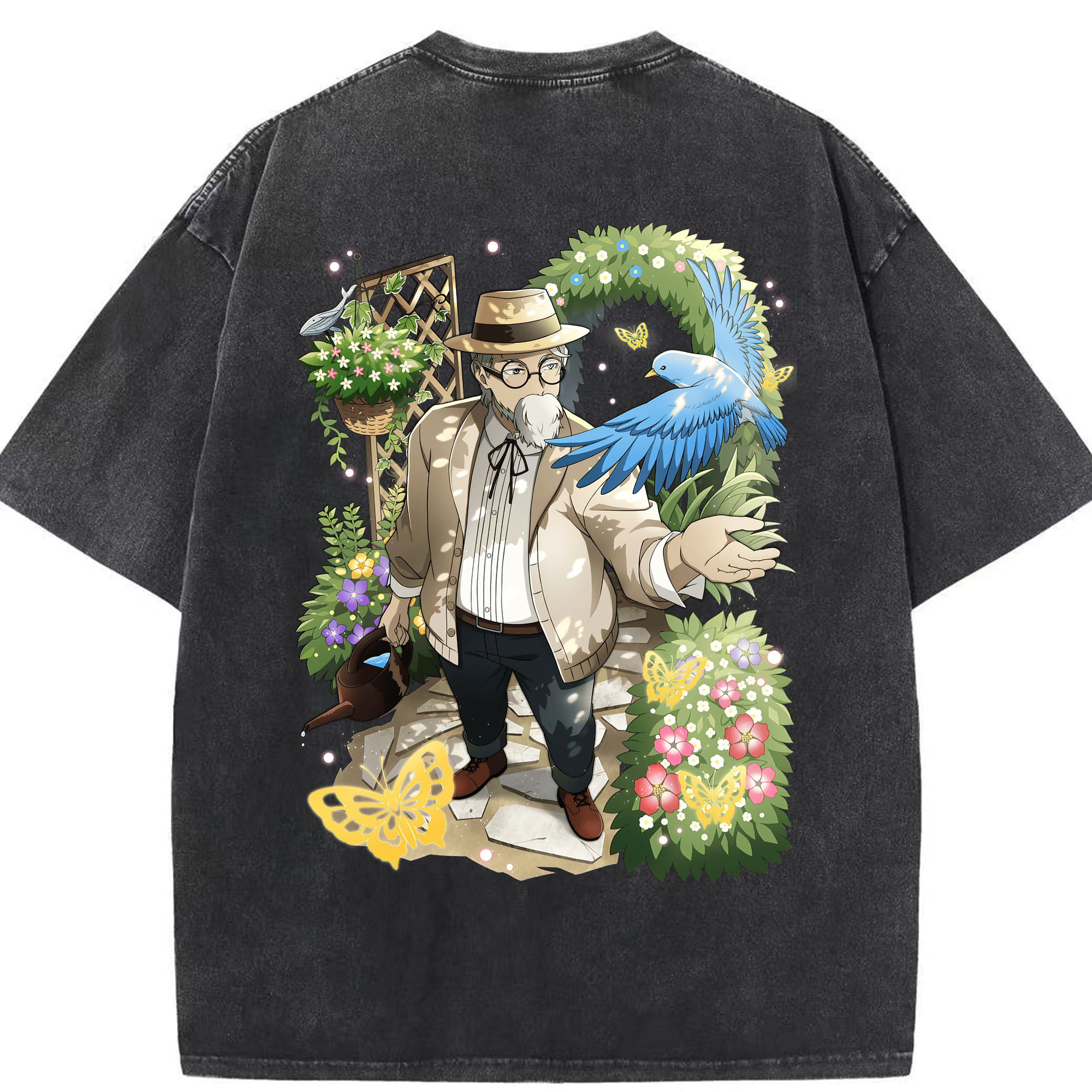 （画像用） 文豪ストレイドッグス Bungo Stray Dogs 綿100% ヴィンテージ風 半袖Tシャツ（背面プリント）