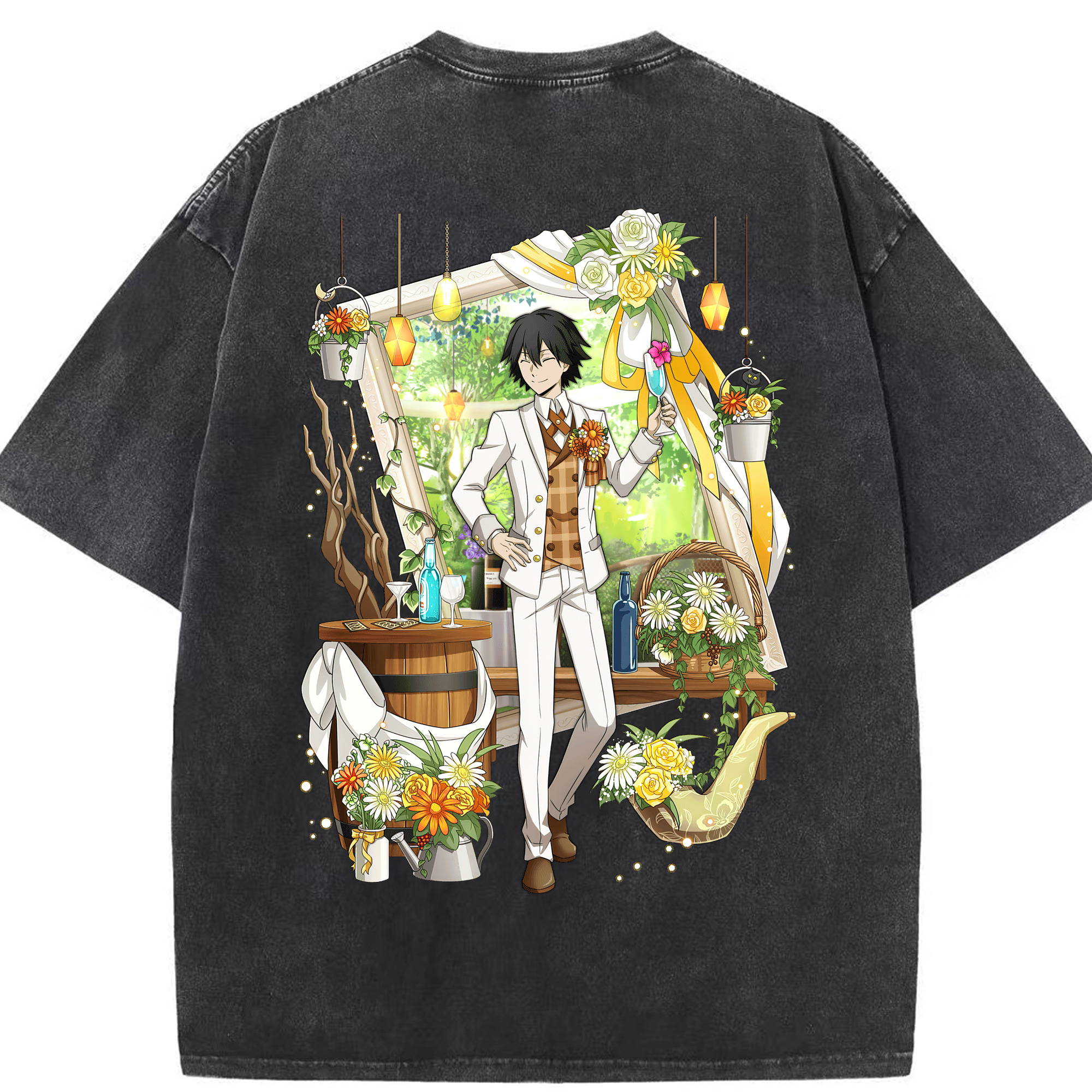 （画像用） 文豪ストレイドッグス Bungo Stray Dogs 綿100% ヴィンテージ風 半袖Tシャツ（背面プリント）