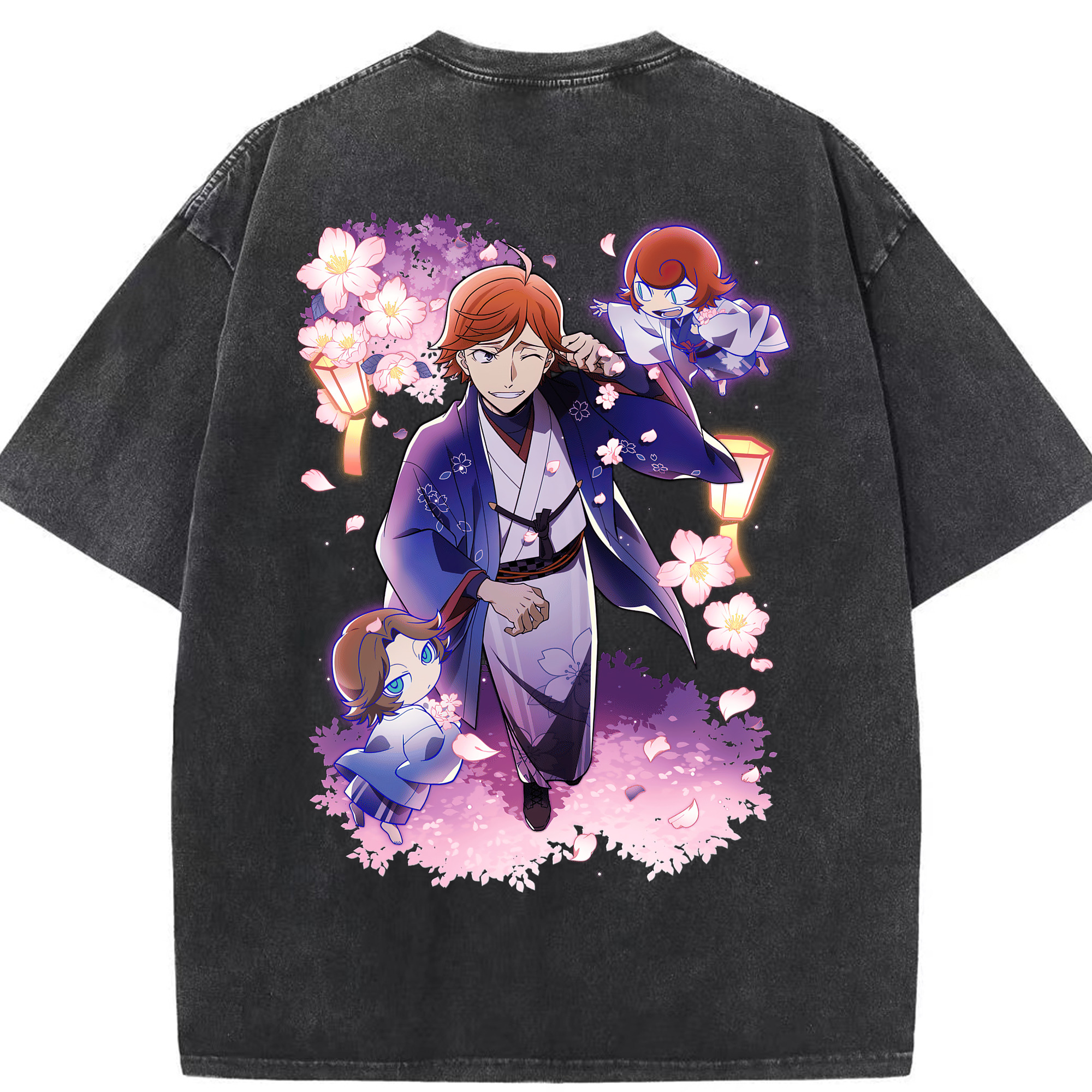 （画像用） 文豪ストレイドッグス Bungo Stray Dogs 綿100% ヴィンテージ風 半袖Tシャツ（背面プリント）