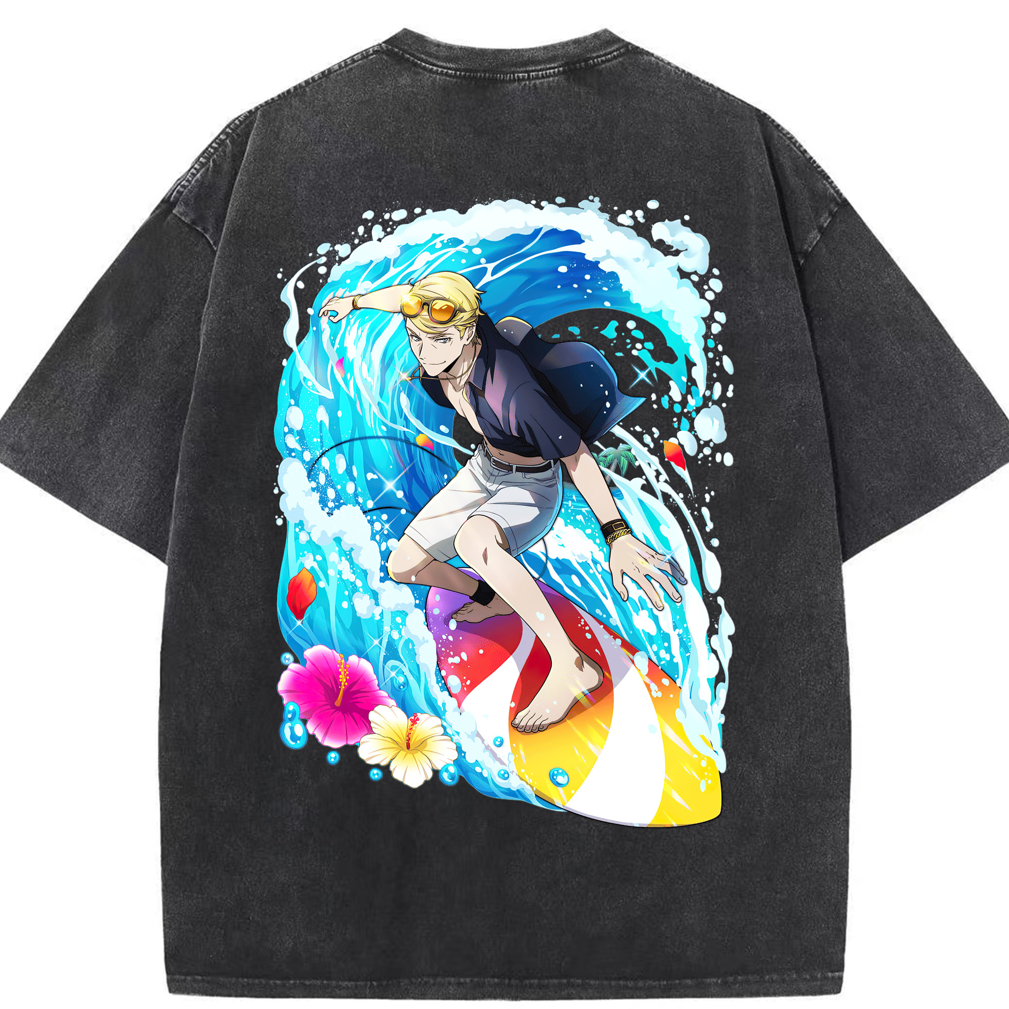 （画像用） 文豪ストレイドッグス Bungo Stray Dogs 綿100% ヴィンテージ風 半袖Tシャツ（背面プリント）