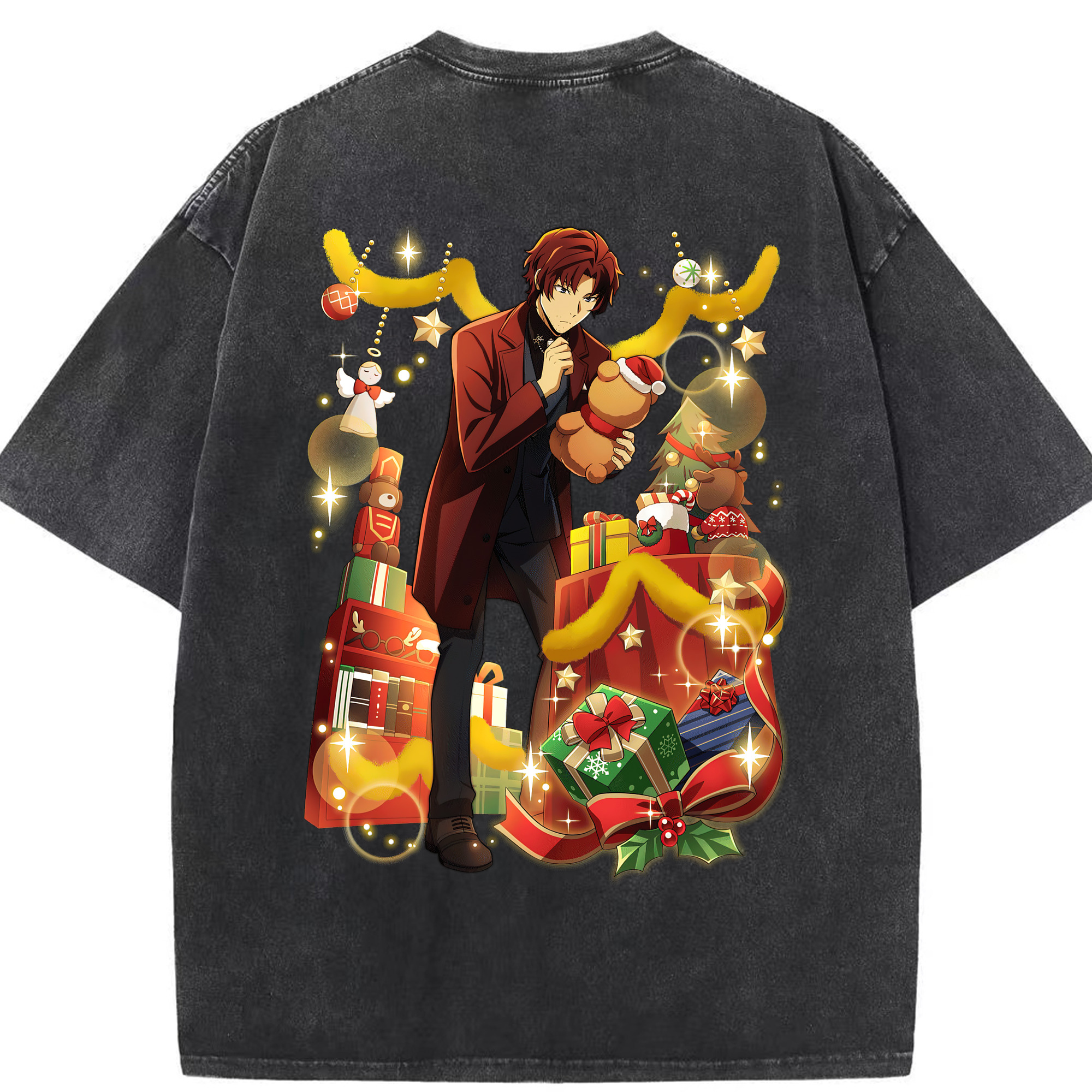 （画像用） 文豪ストレイドッグス Bungo Stray Dogs 綿100% ヴィンテージ風 半袖Tシャツ（背面プリント）