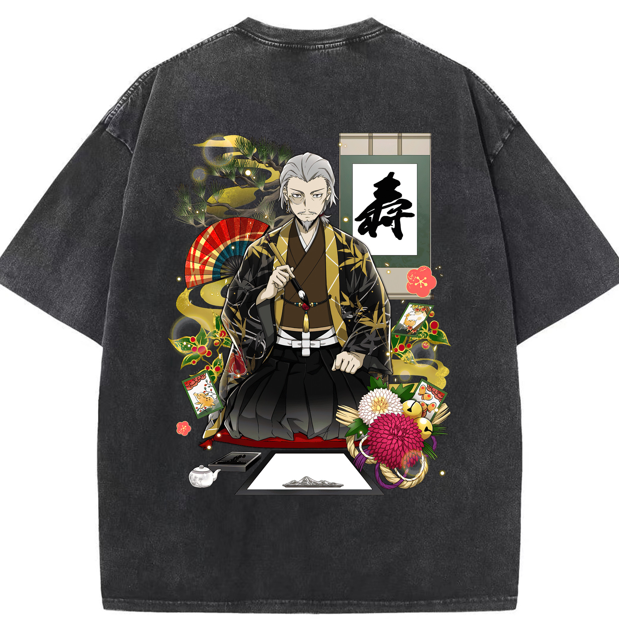 （画像用） 文豪ストレイドッグス Bungo Stray Dogs 綿100% ヴィンテージ風 半袖Tシャツ（背面プリント）