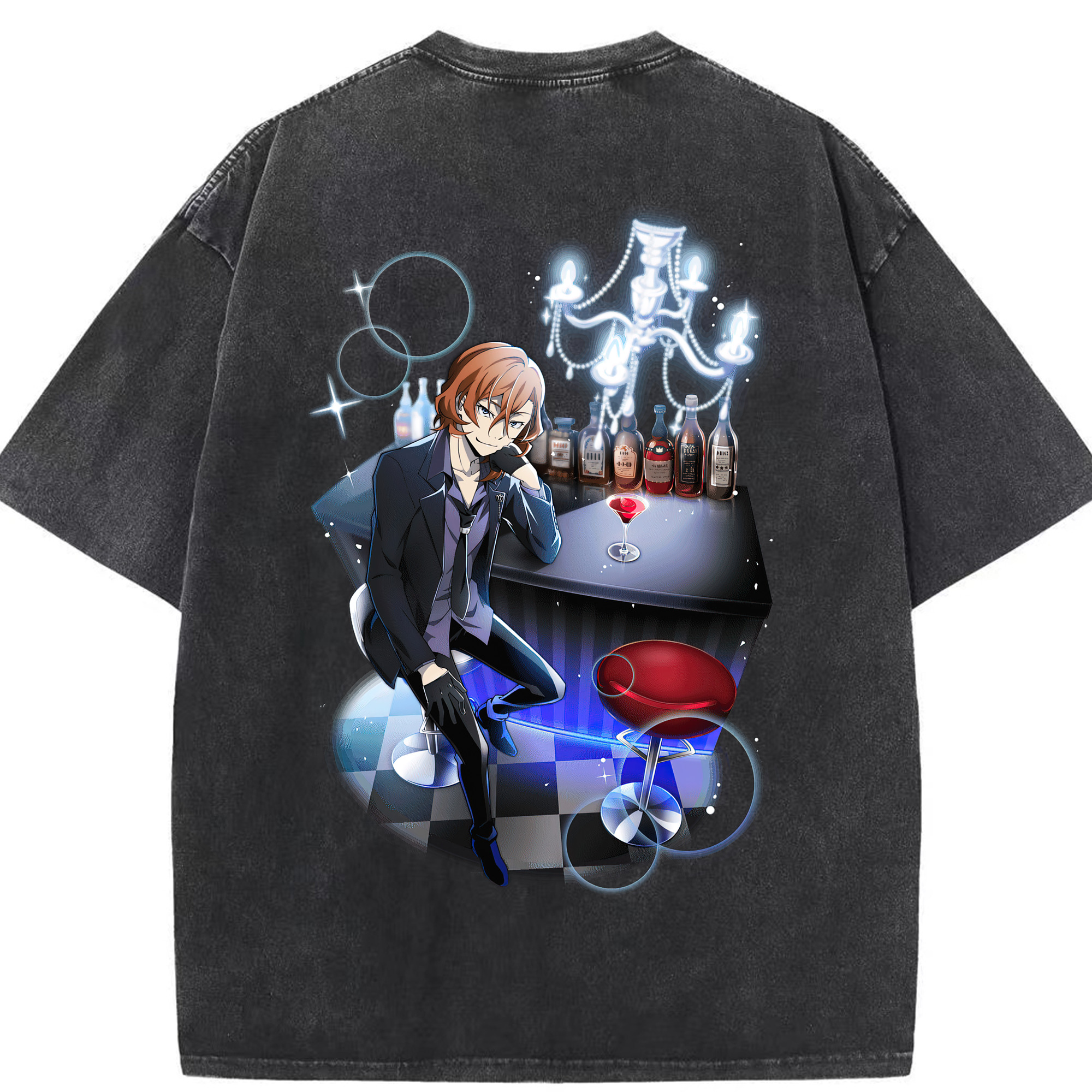 （画像用） 文豪ストレイドッグス Bungo Stray Dogs 綿100% ヴィンテージ風 半袖Tシャツ（背面プリント）