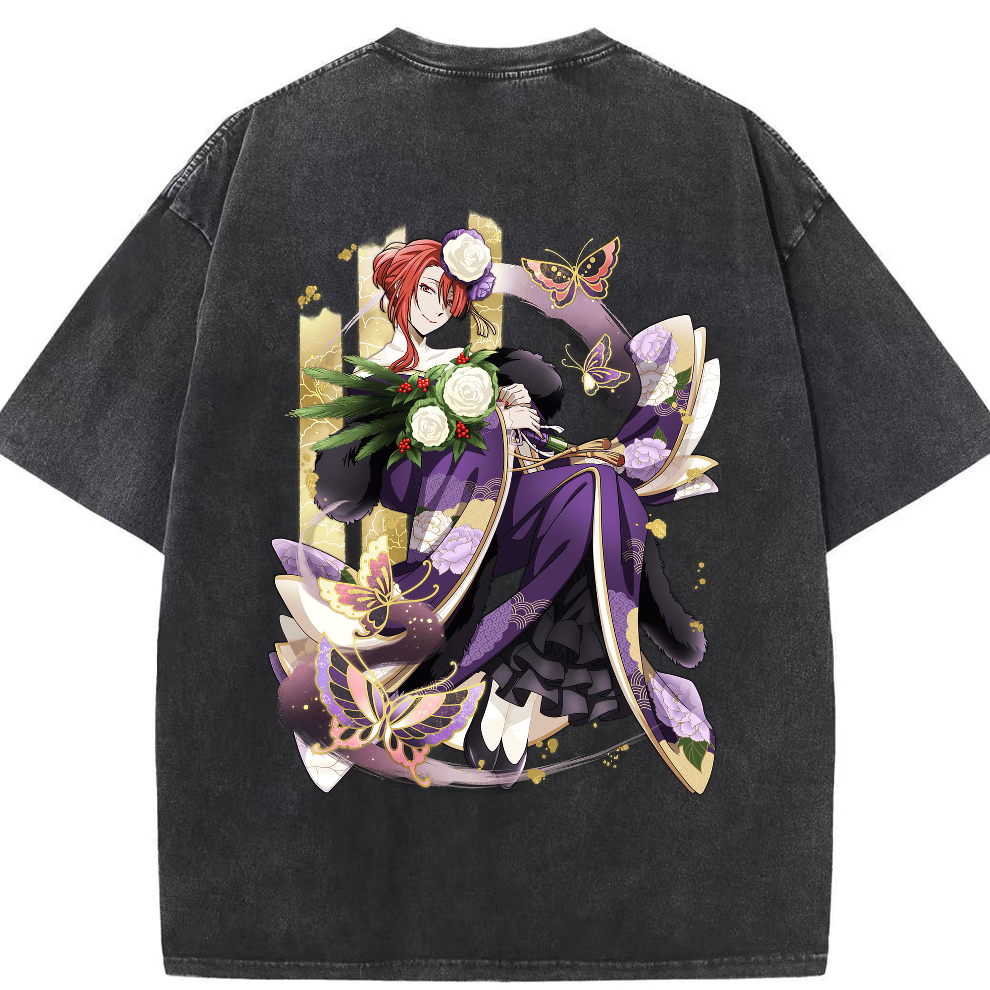 （画像用） 文豪ストレイドッグス Bungo Stray Dogs 綿100% ヴィンテージ風 半袖Tシャツ（背面プリント）