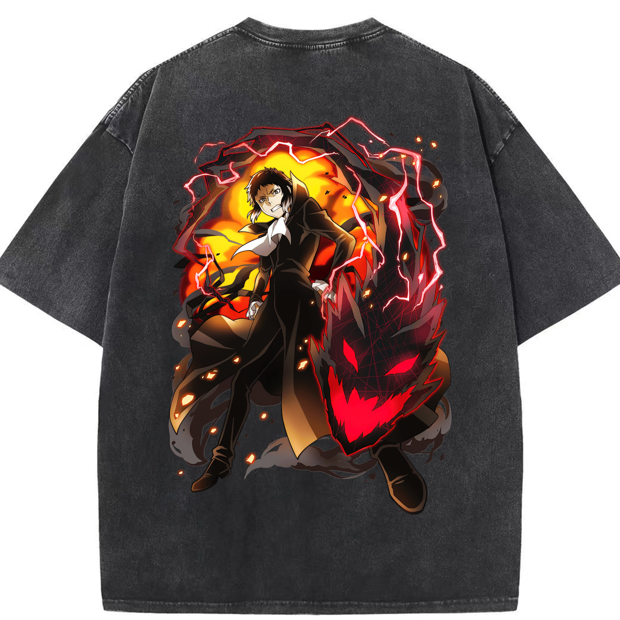 （画像用） 文豪ストレイドッグス Bungo Stray Dogs 綿100% ヴィンテージ風 半袖Tシャツ（背面プリント）