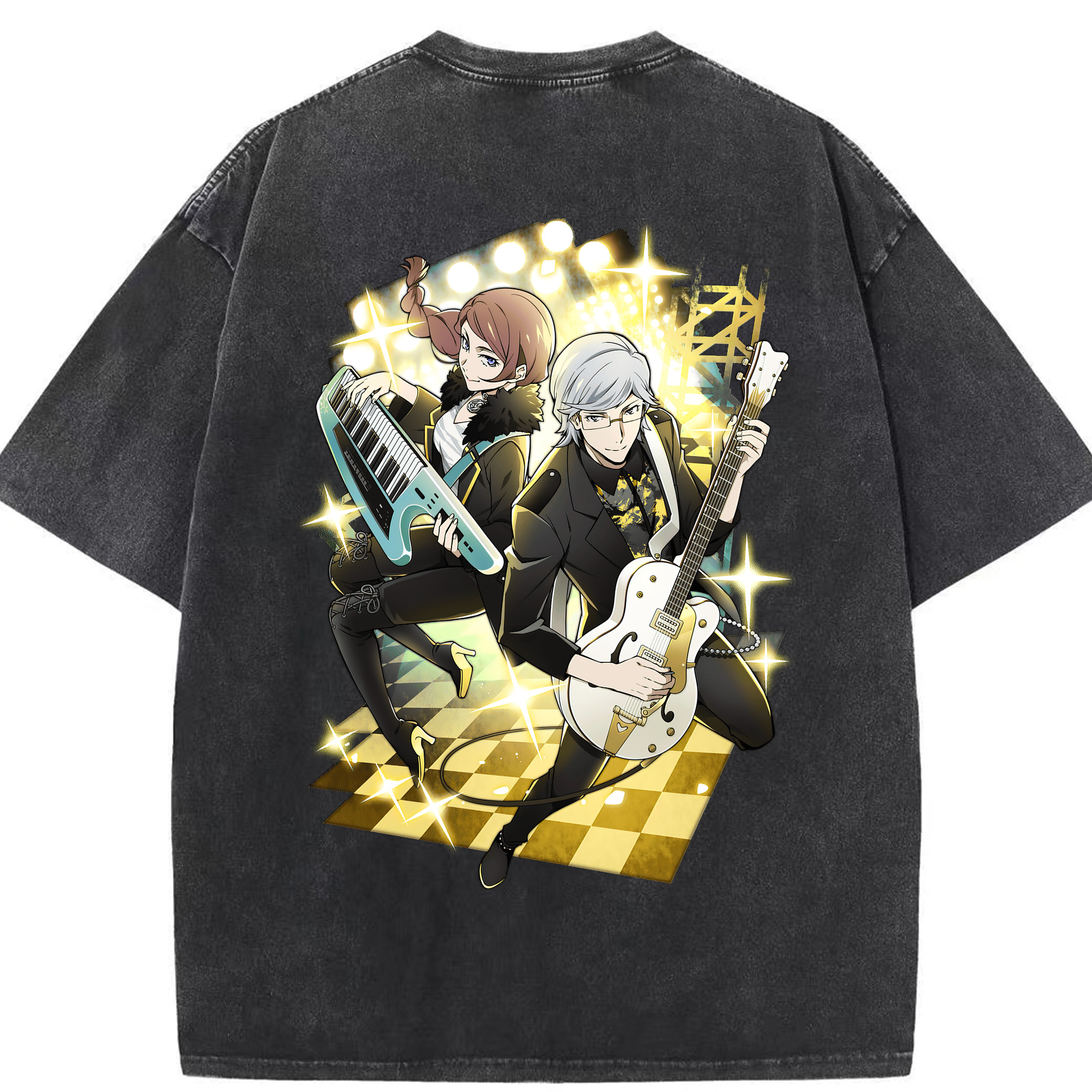 （画像用） 文豪ストレイドッグス Bungo Stray Dogs 綿100% ヴィンテージ風 半袖Tシャツ（背面プリント）