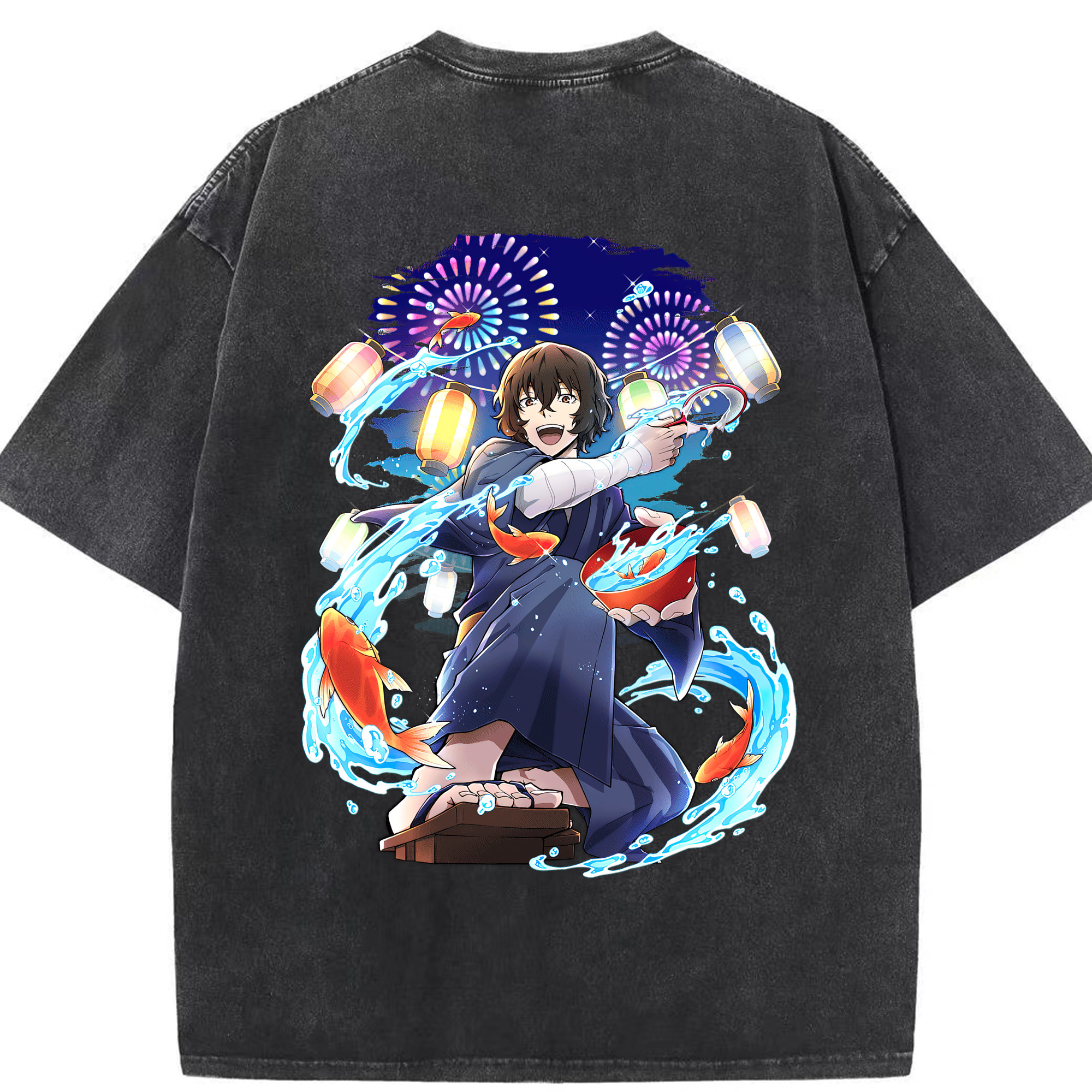 （画像用） 文豪ストレイドッグス Bungo Stray Dogs 綿100% ヴィンテージ風 半袖Tシャツ（背面プリント）
