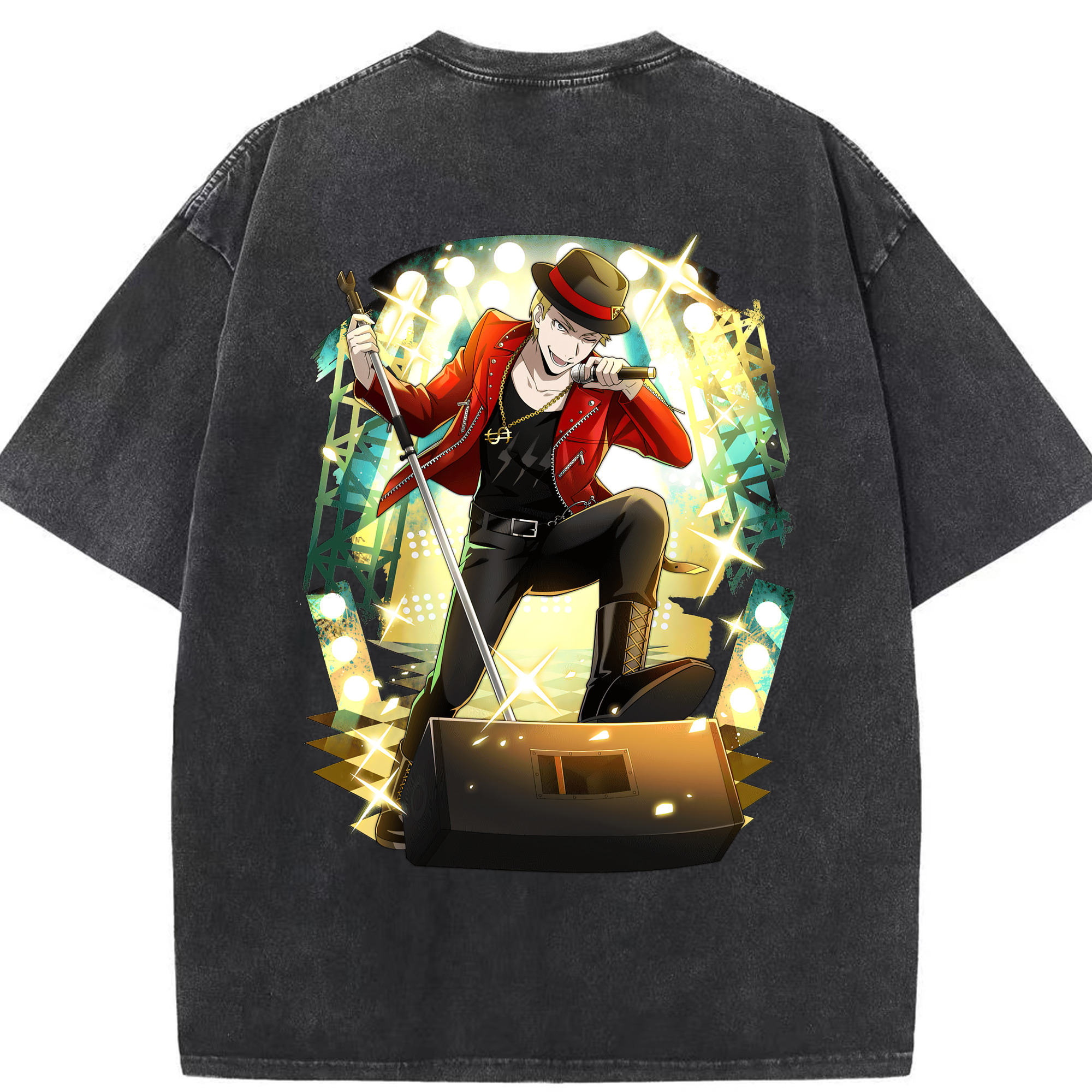 （画像用） 文豪ストレイドッグス Bungo Stray Dogs 綿100% ヴィンテージ風 半袖Tシャツ（背面プリント）