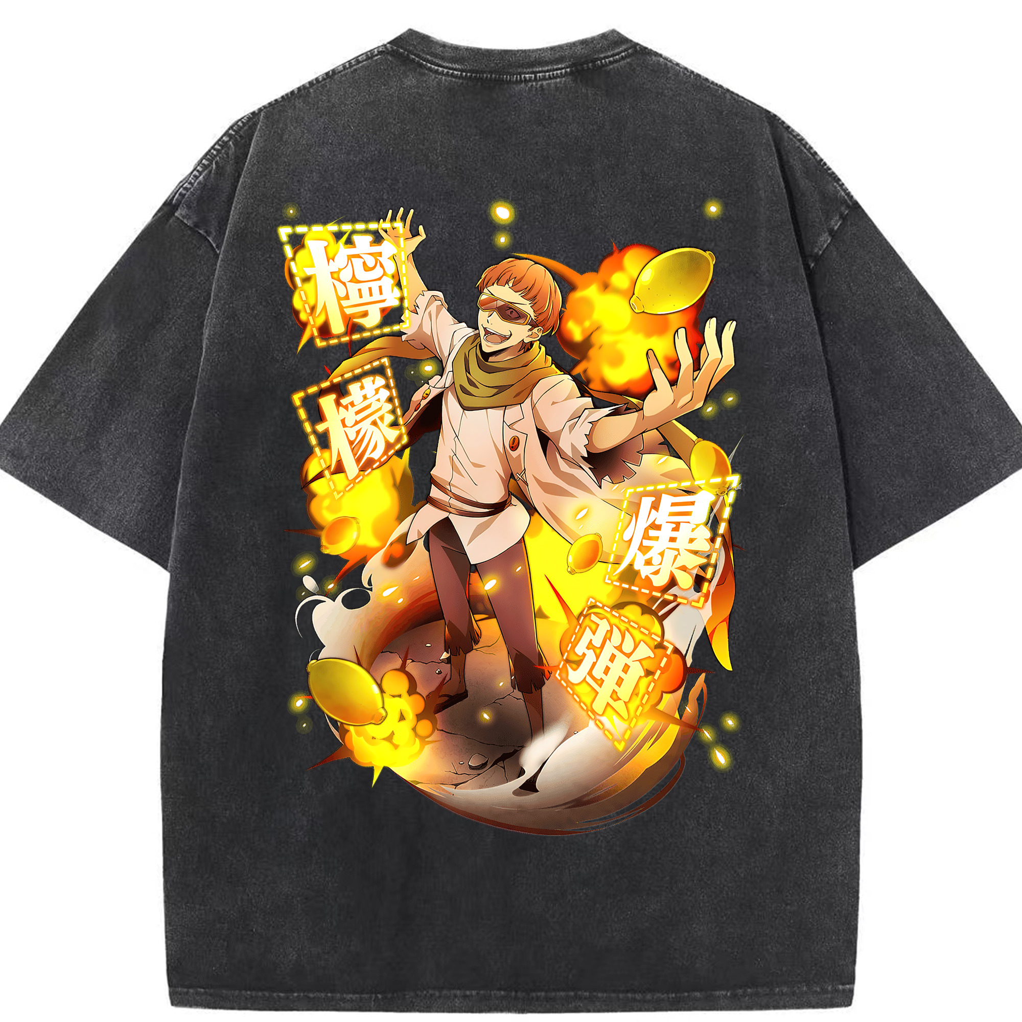（画像用） 文豪ストレイドッグス Bungo Stray Dogs 綿100% ヴィンテージ風 半袖Tシャツ（背面プリント）
