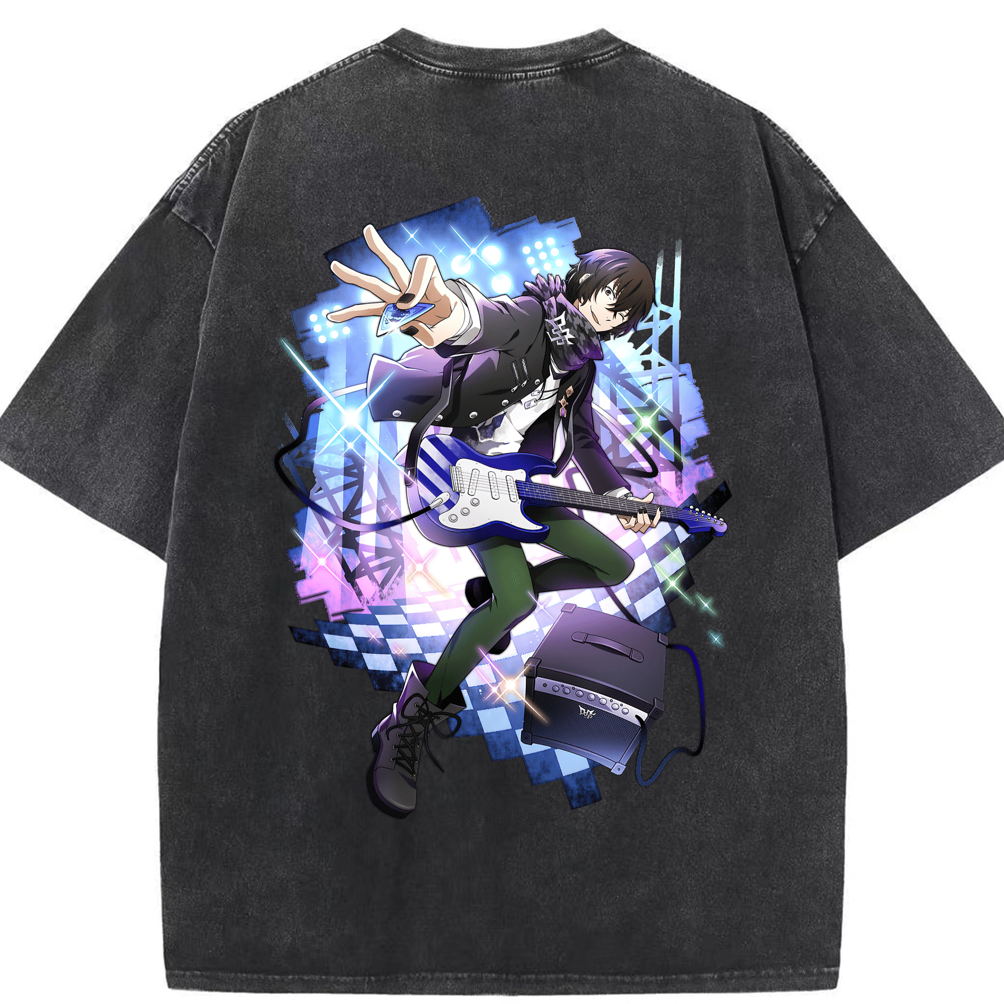 （画像用） 文豪ストレイドッグス Bungo Stray Dogs 綿100% ヴィンテージ風 半袖Tシャツ（背面プリント）