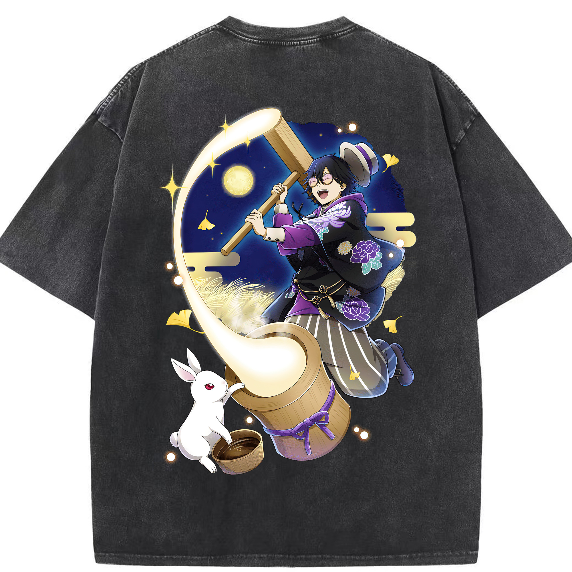 （画像用） 文豪ストレイドッグス Bungo Stray Dogs 綿100% ヴィンテージ風 半袖Tシャツ（背面プリント）