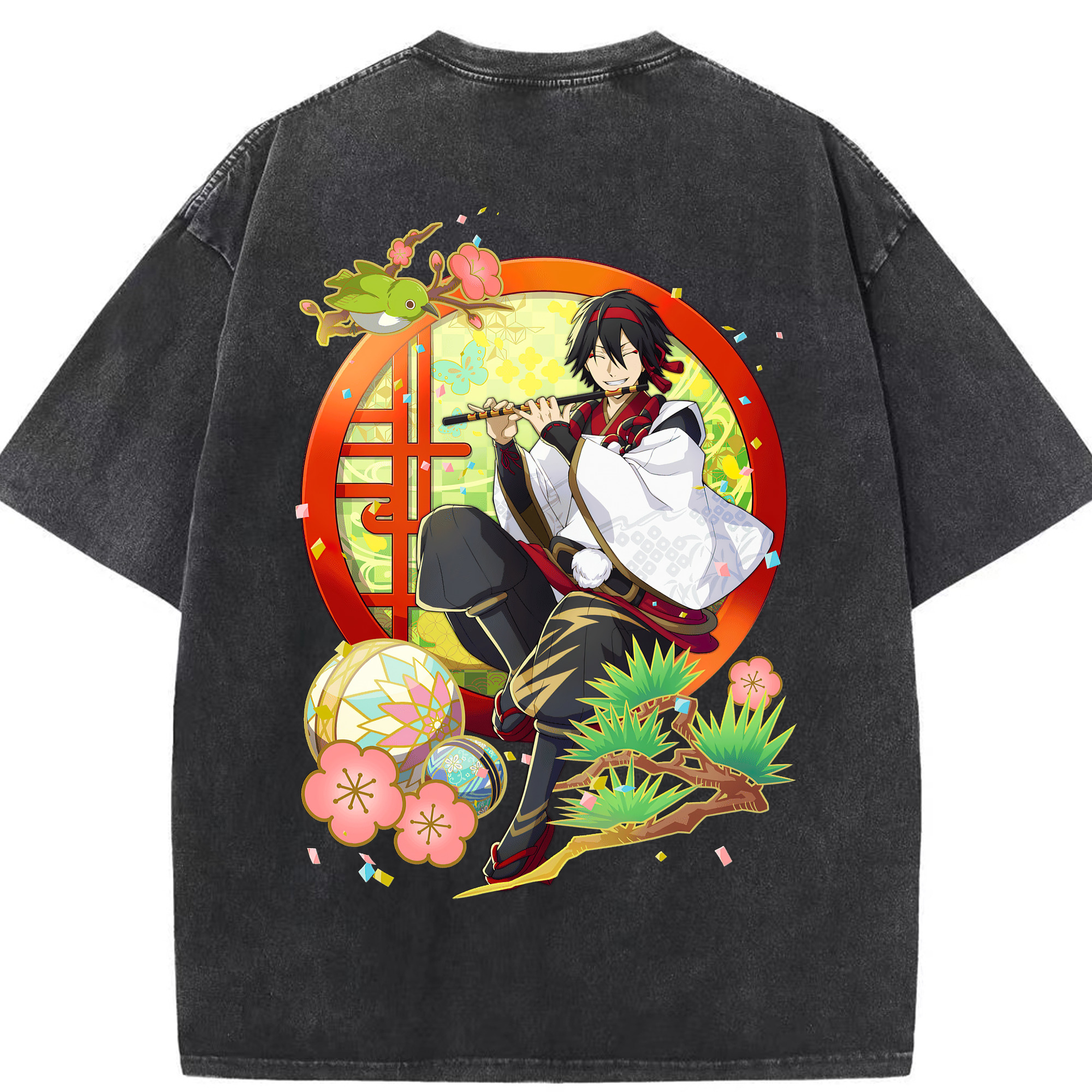 （画像用） 文豪ストレイドッグス Bungo Stray Dogs 綿100% ヴィンテージ風 半袖Tシャツ（背面プリント）