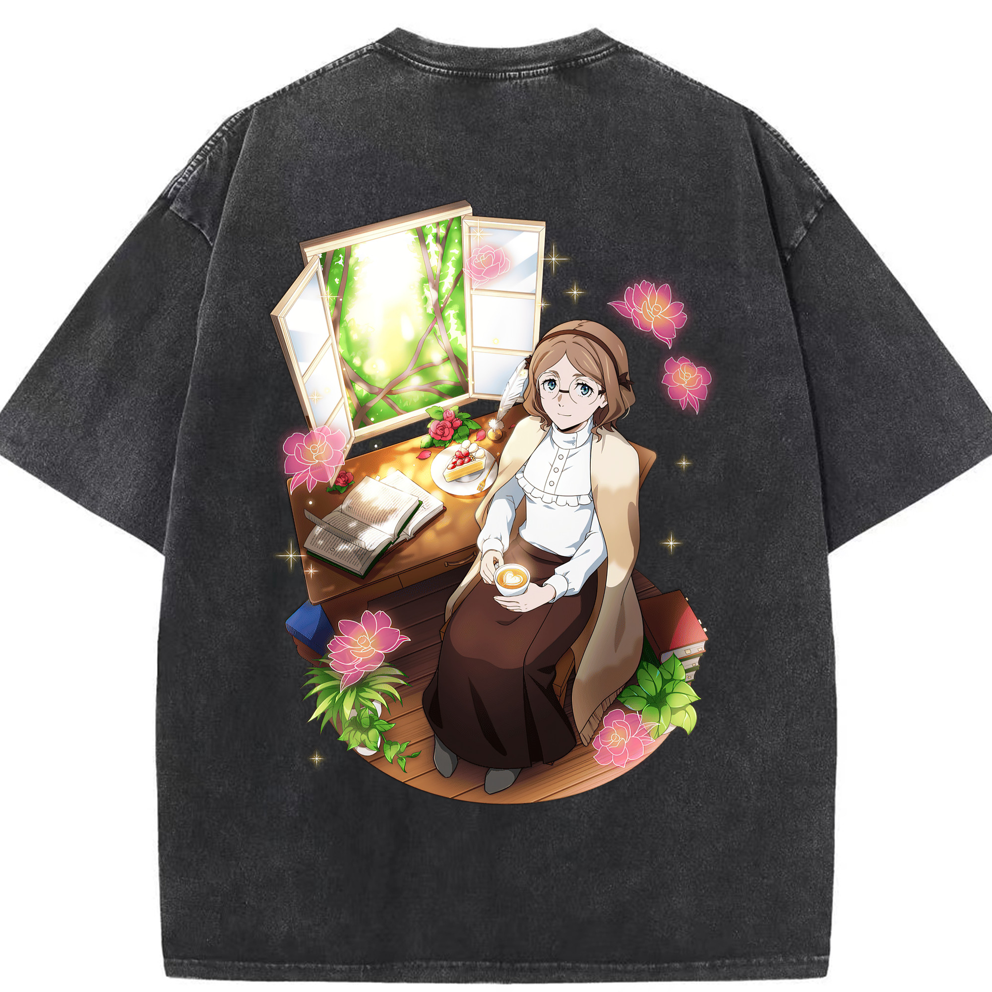 （画像用） 文豪ストレイドッグス Bungo Stray Dogs 綿100% ヴィンテージ風 半袖Tシャツ（背面プリント）