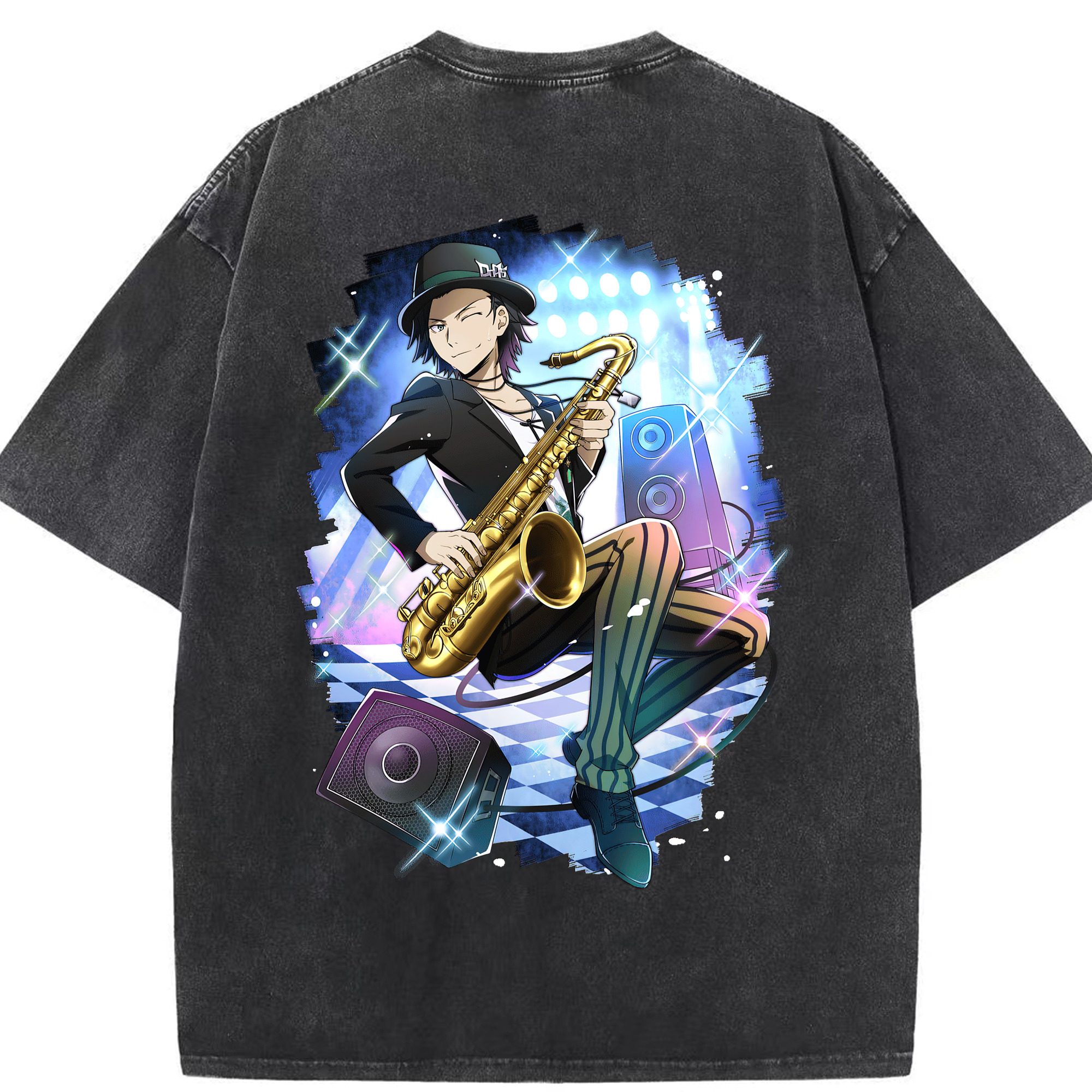 （画像用） 文豪ストレイドッグス Bungo Stray Dogs 綿100% ヴィンテージ風 半袖Tシャツ（背面プリント）