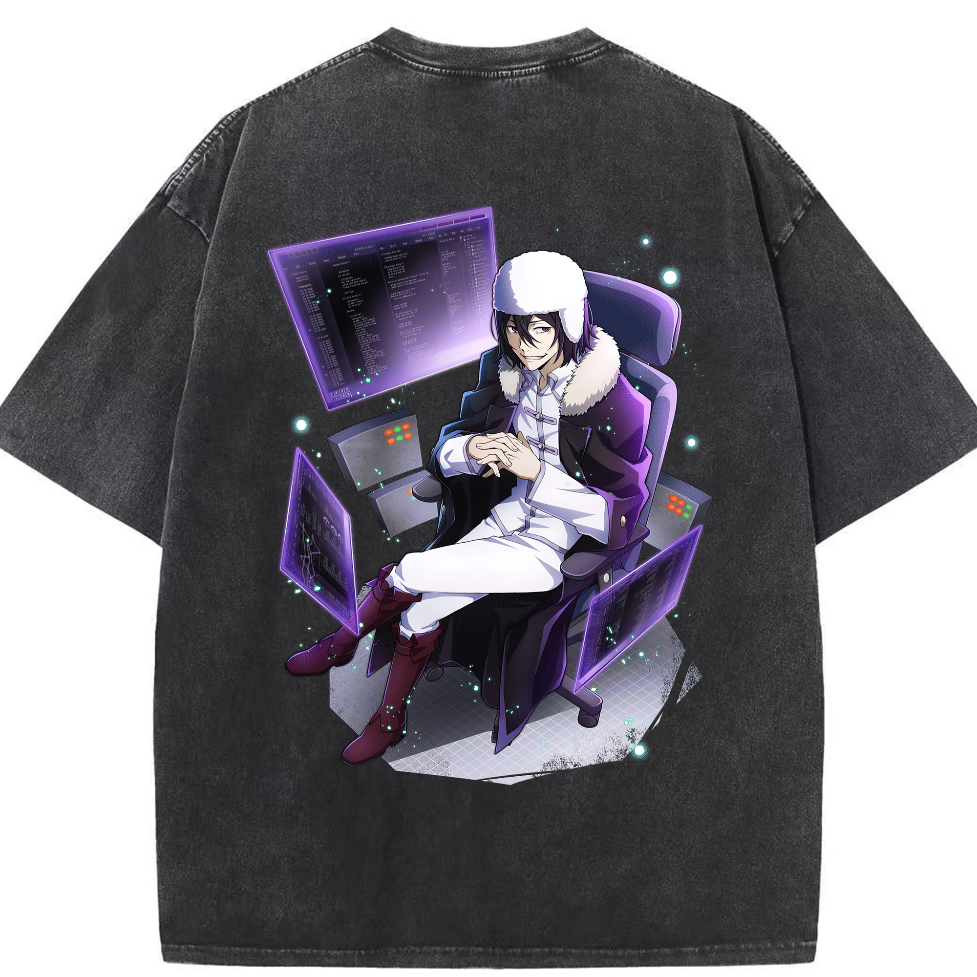 （画像用） 文豪ストレイドッグス Bungo Stray Dogs 綿100% ヴィンテージ風 半袖Tシャツ（背面プリント）