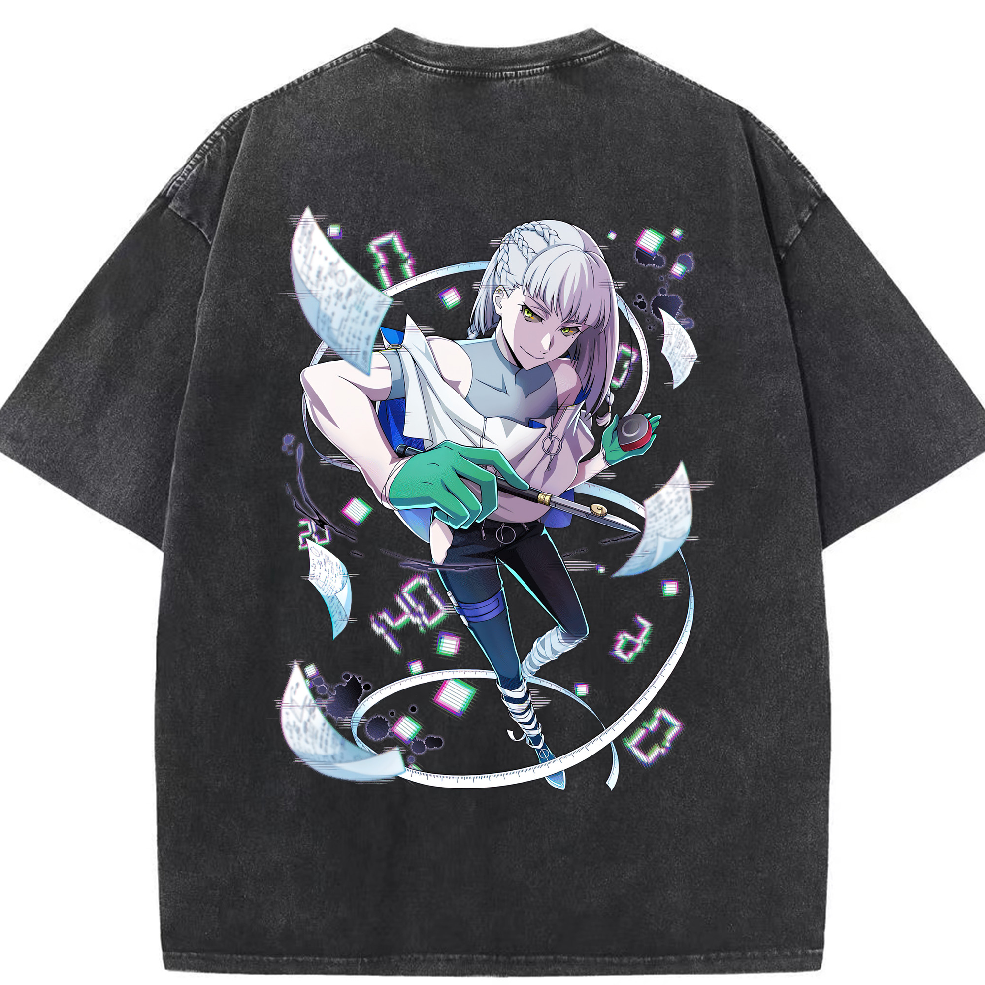 （画像用） 文豪ストレイドッグス Bungo Stray Dogs 綿100% ヴィンテージ風 半袖Tシャツ（背面プリント）