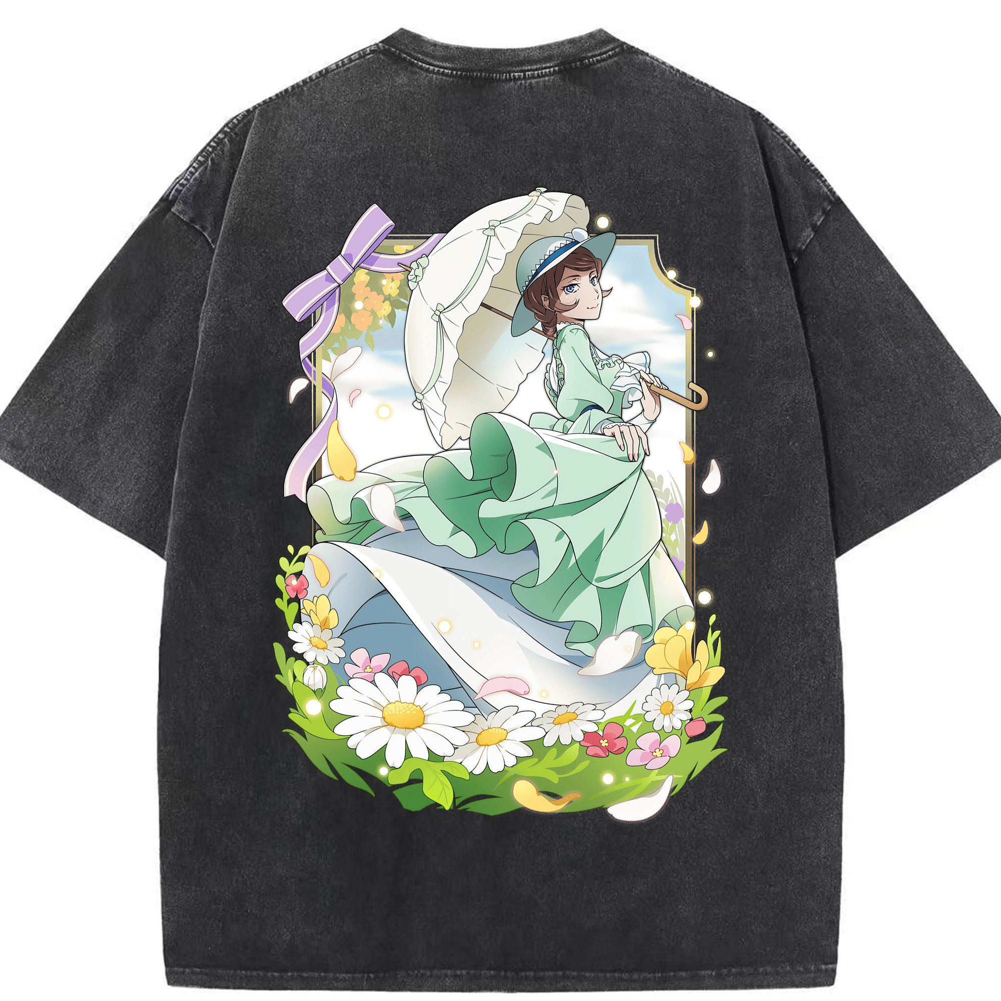 （画像用） 文豪ストレイドッグス Bungo Stray Dogs 綿100% ヴィンテージ風 半袖Tシャツ（背面プリント）