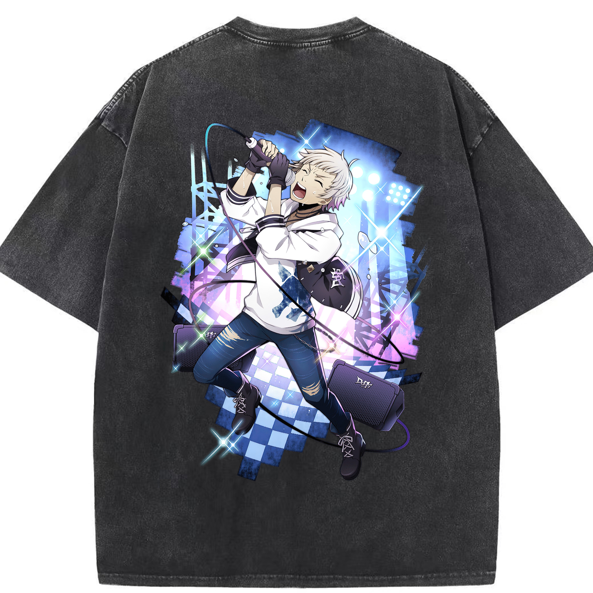 （画像用） 文豪ストレイドッグス Bungo Stray Dogs 綿100% ヴィンテージ風 半袖Tシャツ（背面プリント）