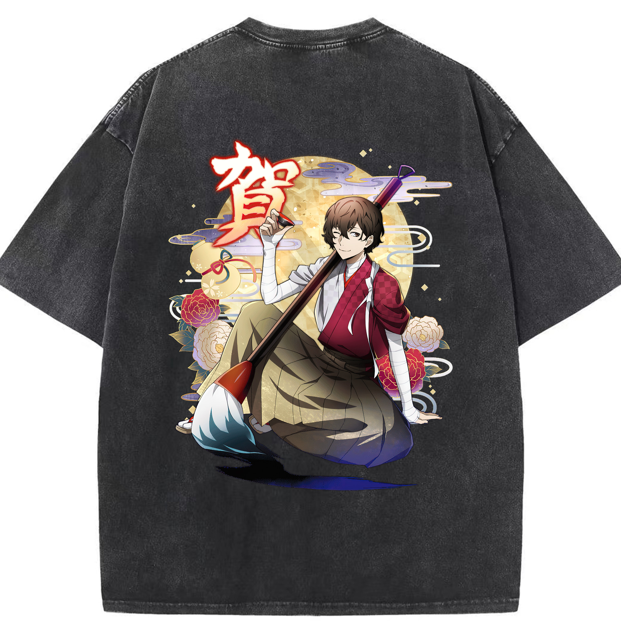 （画像用） 文豪ストレイドッグス Bungo Stray Dogs 綿100% ヴィンテージ風 半袖Tシャツ（背面プリント）