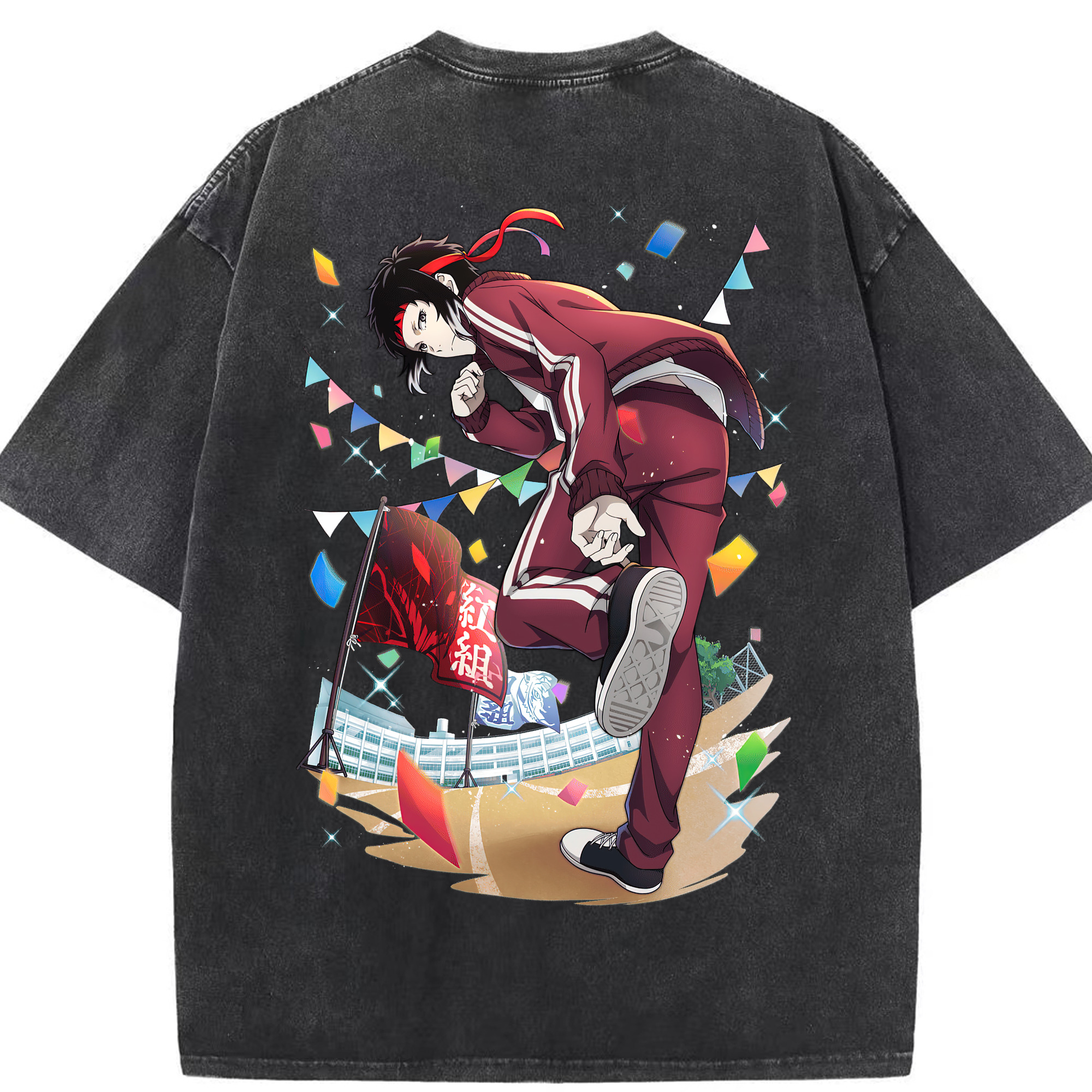 （画像用） 文豪ストレイドッグス Bungo Stray Dogs 綿100% ヴィンテージ風 半袖Tシャツ（背面プリント）
