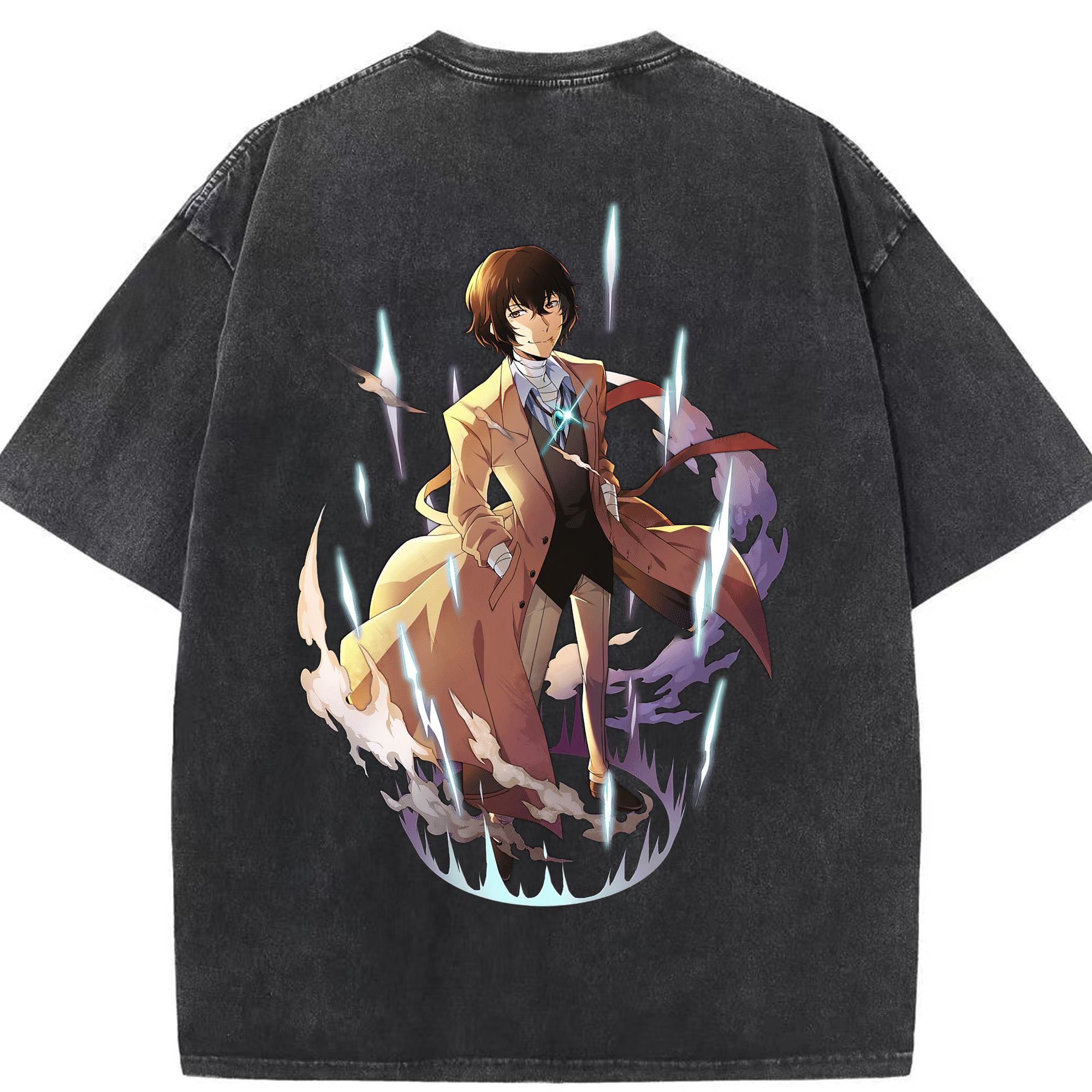 （画像用） 文豪ストレイドッグス Bungo Stray Dogs 綿100% ヴィンテージ風 半袖Tシャツ（背面プリント）