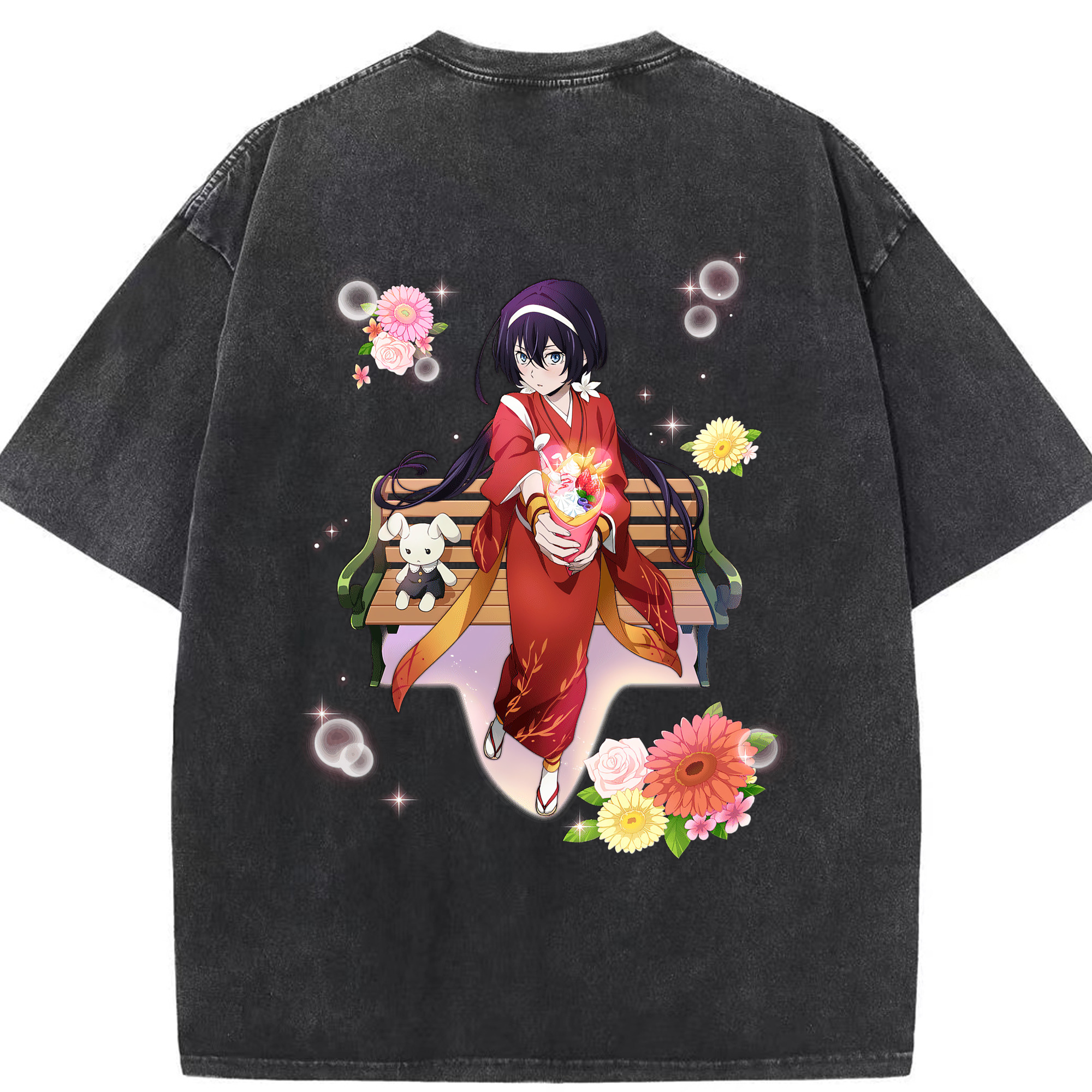 （画像用） 文豪ストレイドッグス Bungo Stray Dogs 綿100% ヴィンテージ風 半袖Tシャツ（背面プリント）
