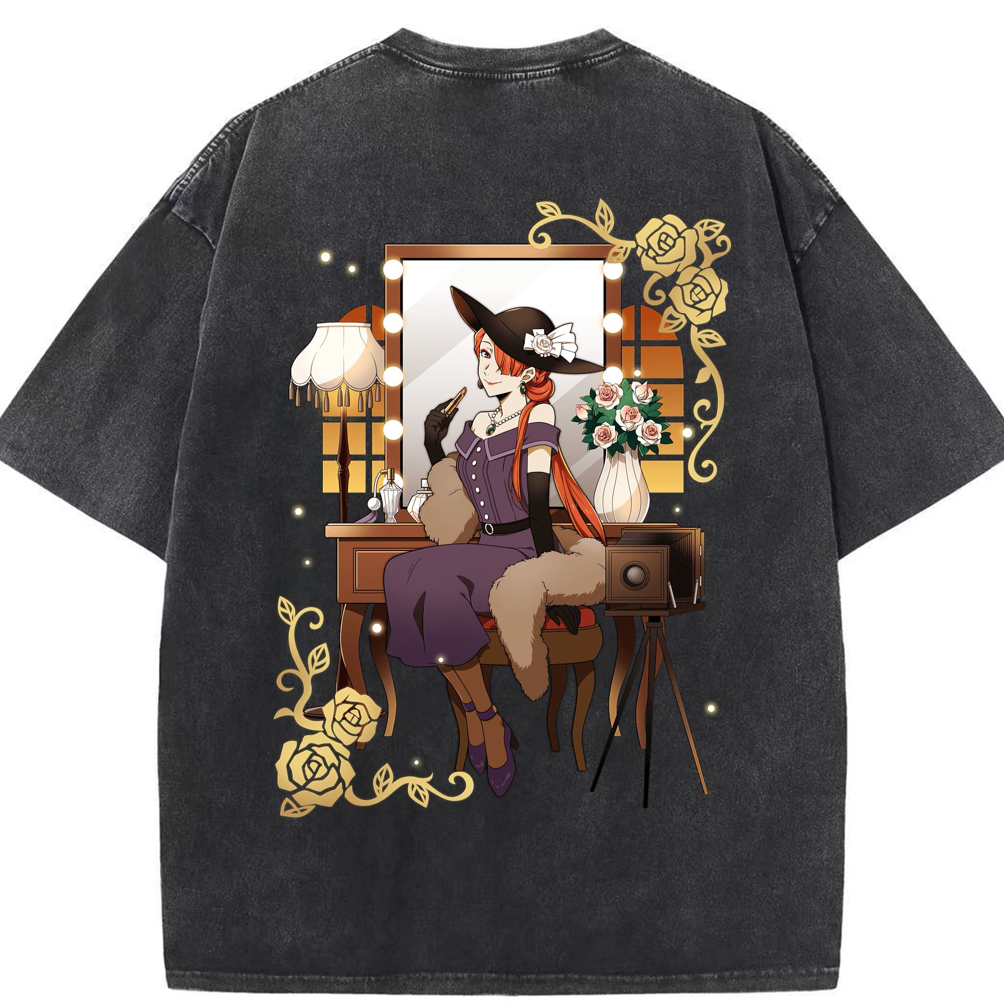 （画像用） 文豪ストレイドッグス Bungo Stray Dogs 綿100% ヴィンテージ風 半袖Tシャツ（背面プリント）