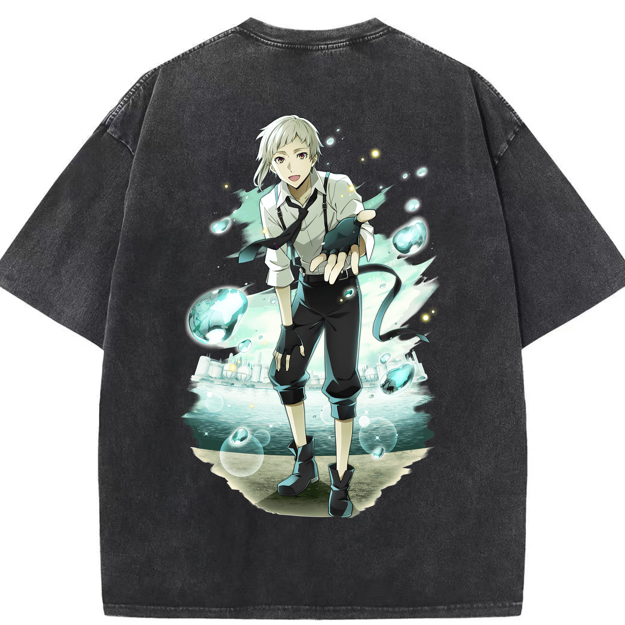 （画像用） 文豪ストレイドッグス Bungo Stray Dogs 綿100% ヴィンテージ風 半袖Tシャツ（背面プリント）