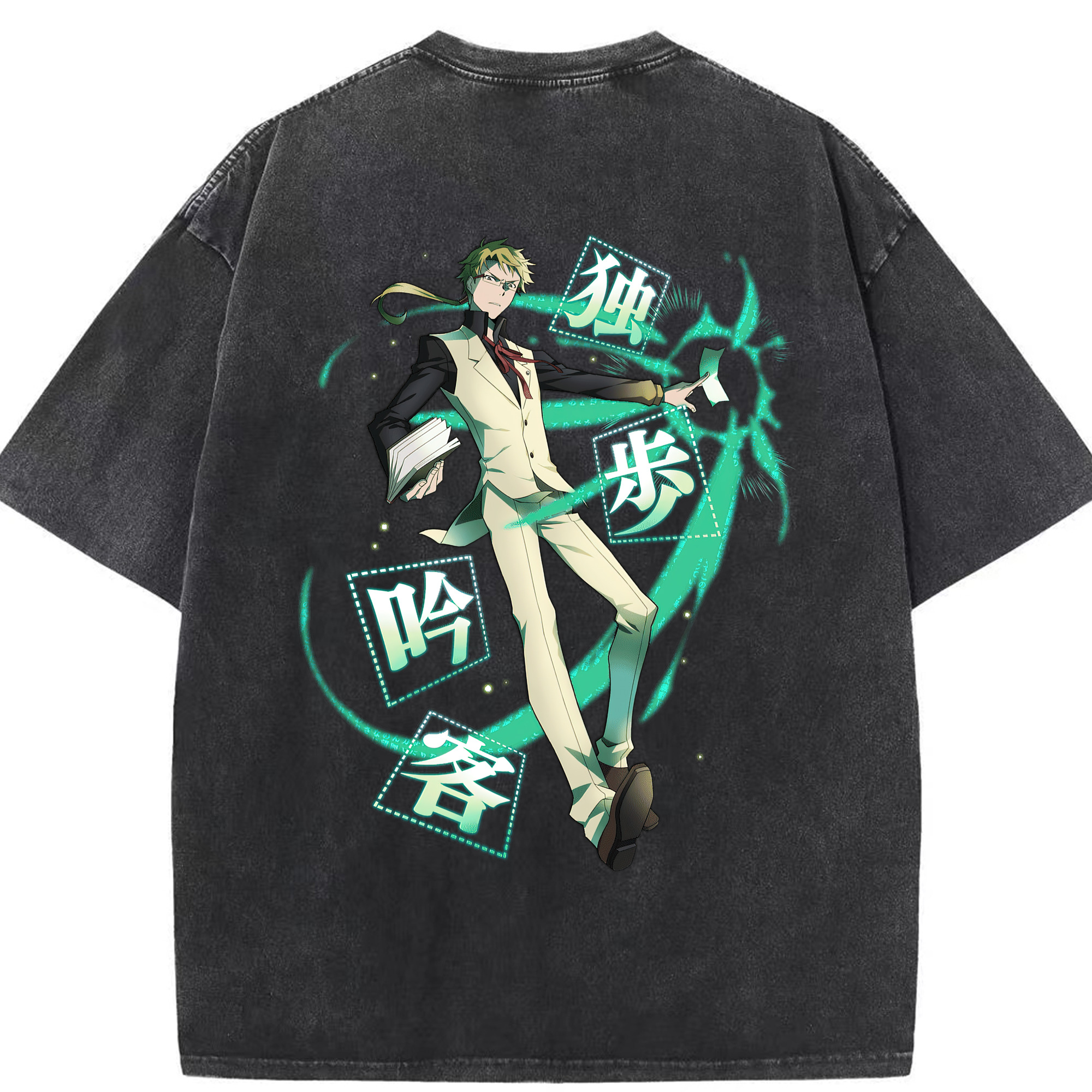 （画像用） 文豪ストレイドッグス Bungo Stray Dogs 綿100% ヴィンテージ風 半袖Tシャツ（背面プリント）