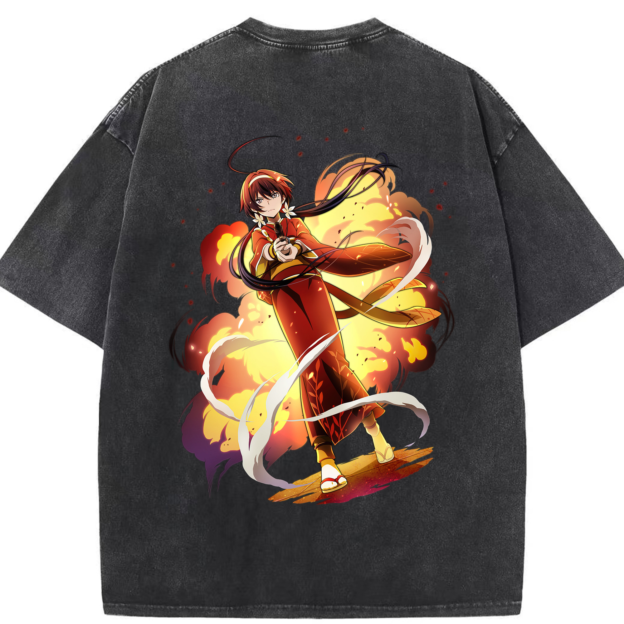 （画像用） 文豪ストレイドッグス Bungo Stray Dogs 綿100% ヴィンテージ風 半袖Tシャツ（背面プリント）