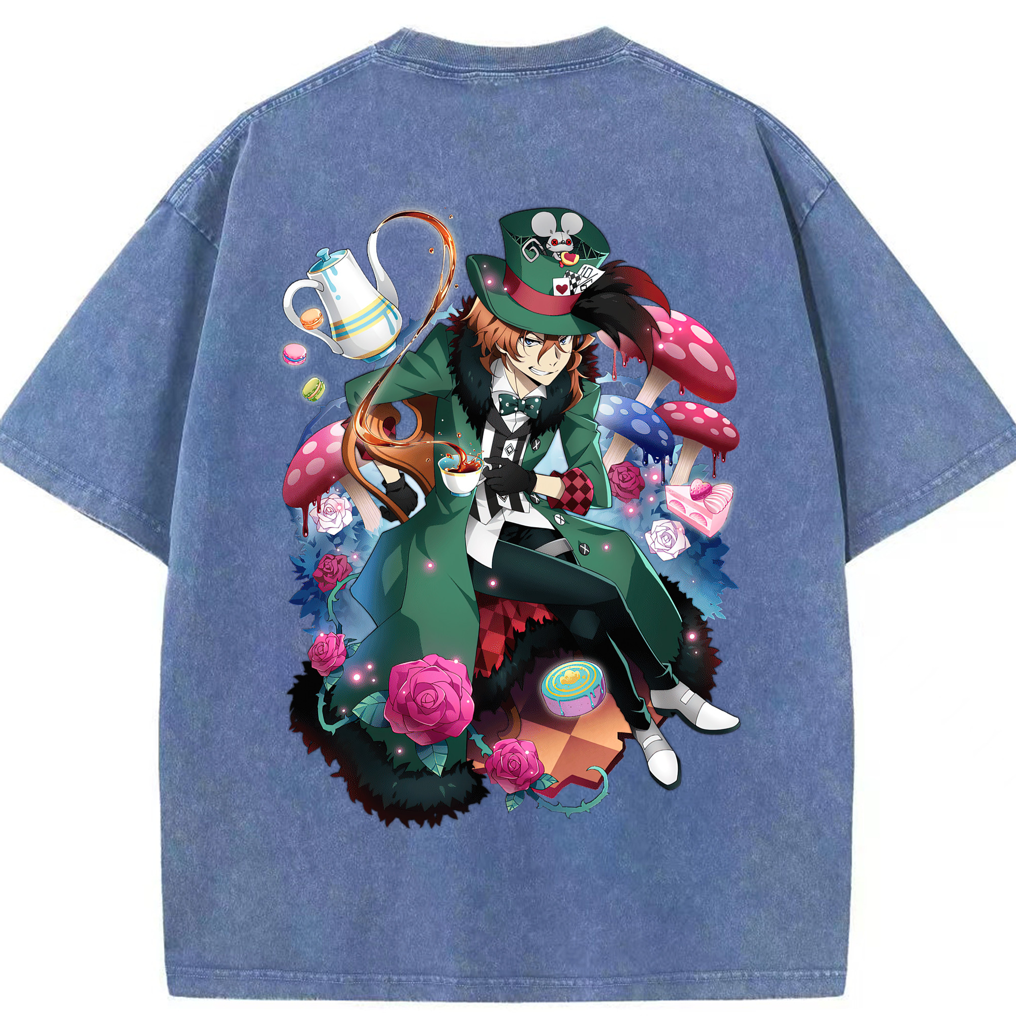 （画像用） 文豪ストレイドッグス Bungo Stray Dogs 綿100% ヴィンテージ風 半袖Tシャツ（背面プリント）