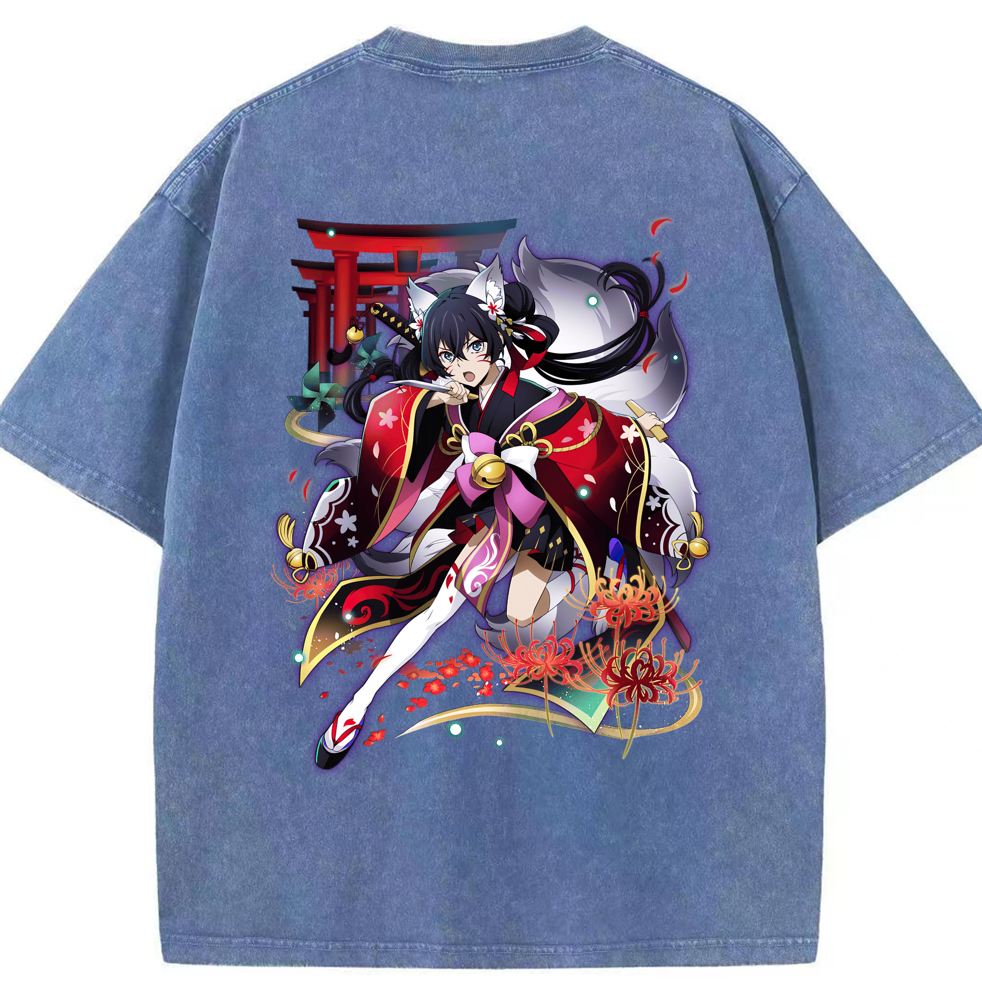 （画像用） 文豪ストレイドッグス Bungo Stray Dogs 綿100% ヴィンテージ風 半袖Tシャツ（背面プリント）