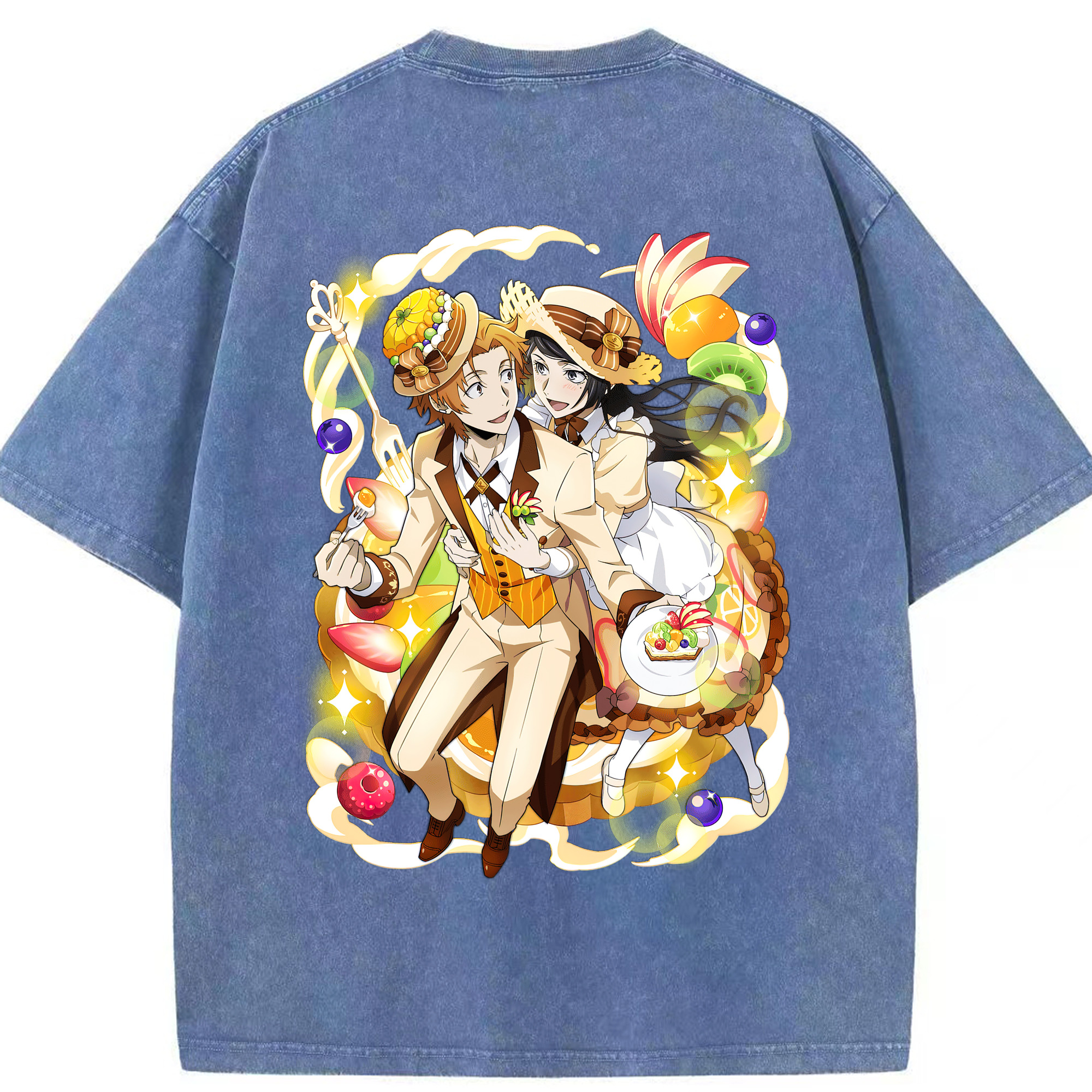 （画像用） 文豪ストレイドッグス Bungo Stray Dogs 綿100% ヴィンテージ風 半袖Tシャツ（背面プリント）