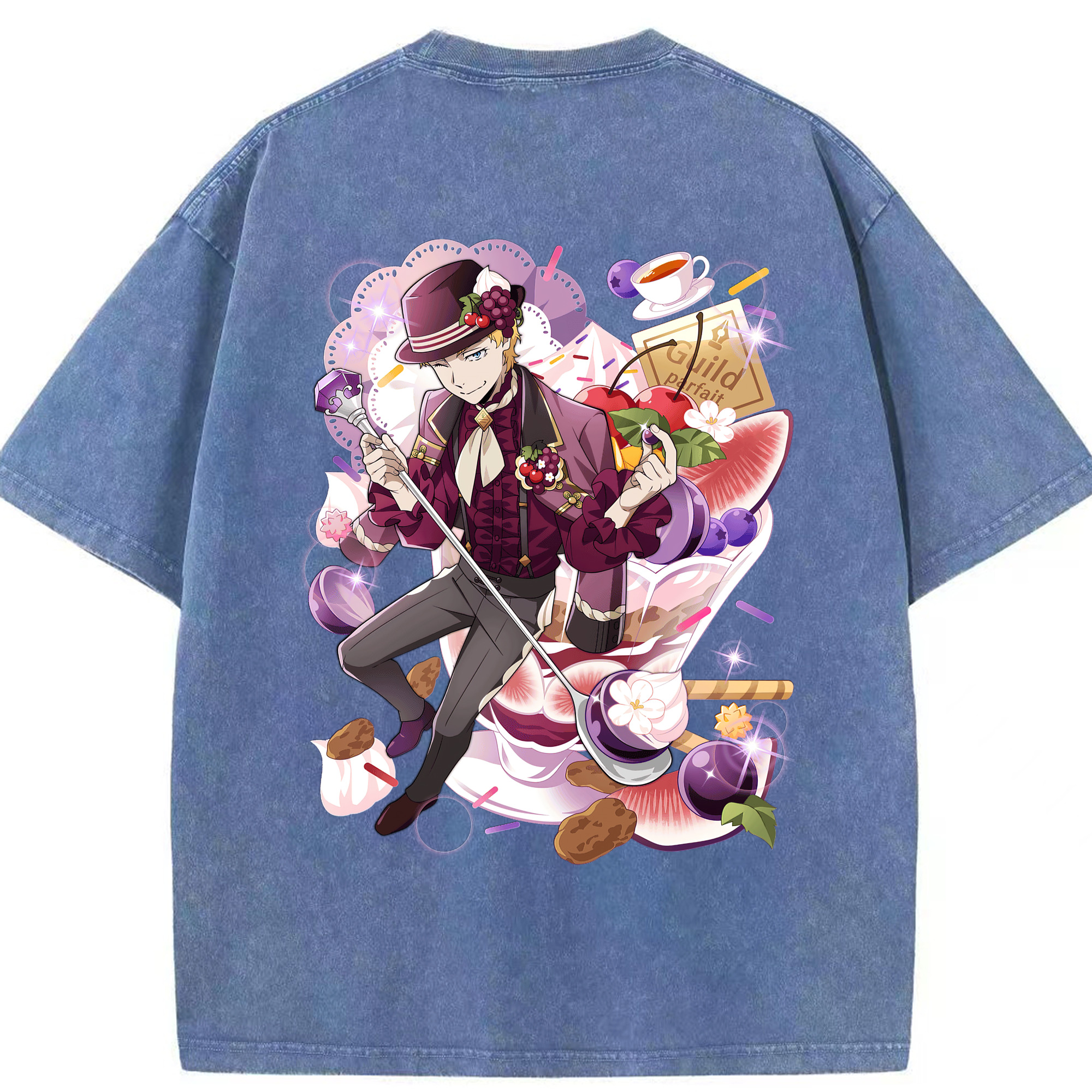 （画像用） 文豪ストレイドッグス Bungo Stray Dogs 綿100% ヴィンテージ風 半袖Tシャツ（背面プリント）