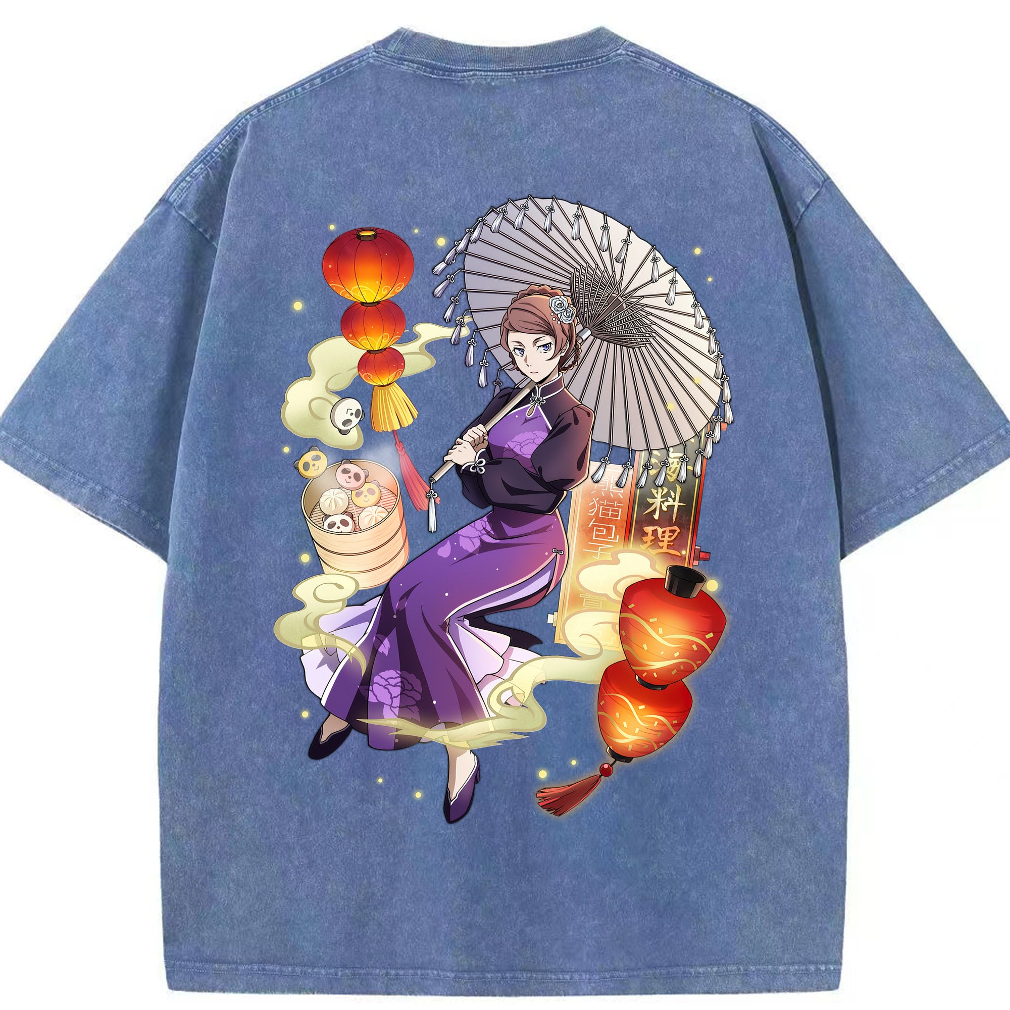 （画像用） 文豪ストレイドッグス Bungo Stray Dogs 綿100% ヴィンテージ風 半袖Tシャツ（背面プリント）