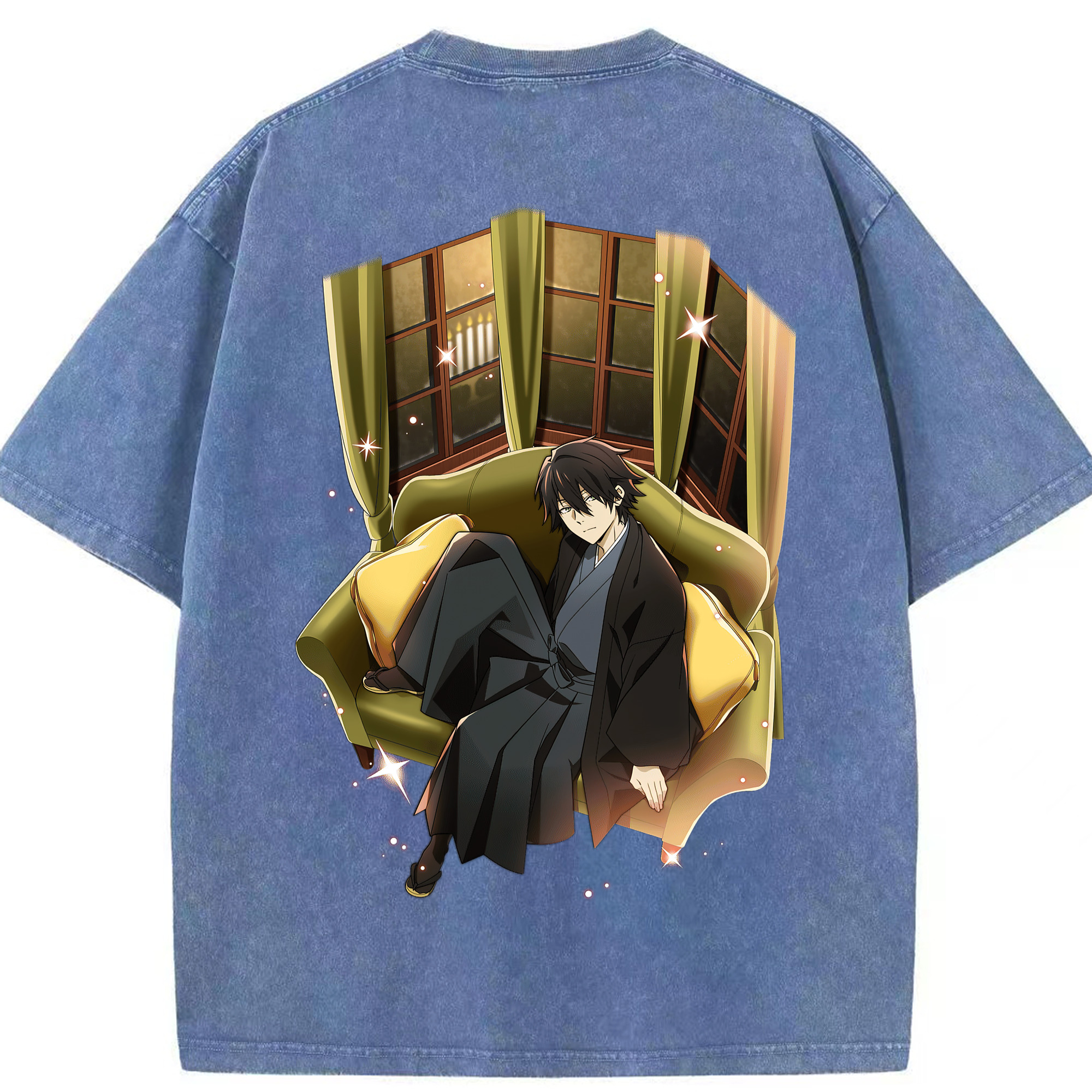 （画像用） 文豪ストレイドッグス Bungo Stray Dogs 綿100% ヴィンテージ風 半袖Tシャツ（背面プリント）