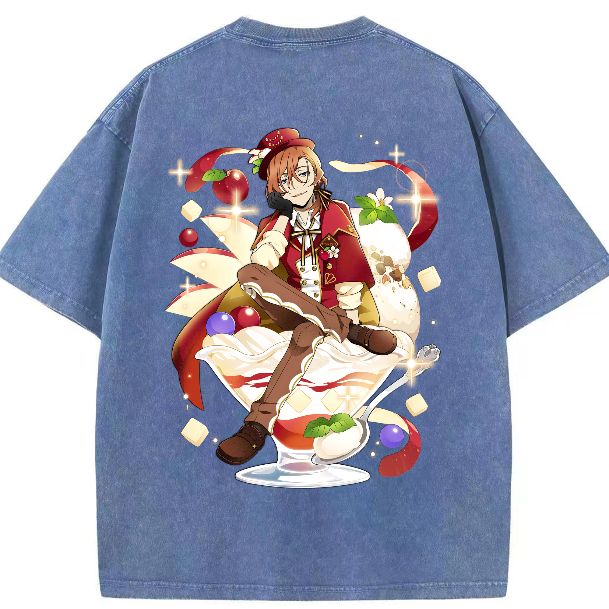 （画像用） 文豪ストレイドッグス Bungo Stray Dogs 綿100% ヴィンテージ風 半袖Tシャツ（背面プリント）