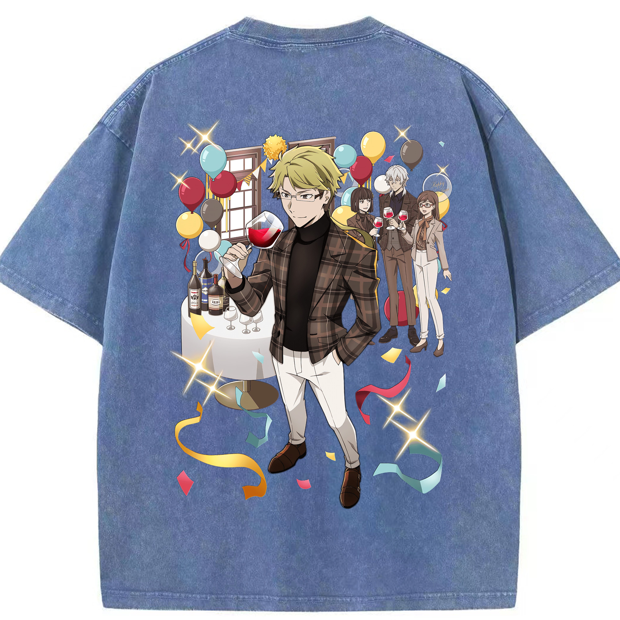 （画像用） 文豪ストレイドッグス Bungo Stray Dogs 綿100% ヴィンテージ風 半袖Tシャツ（背面プリント）