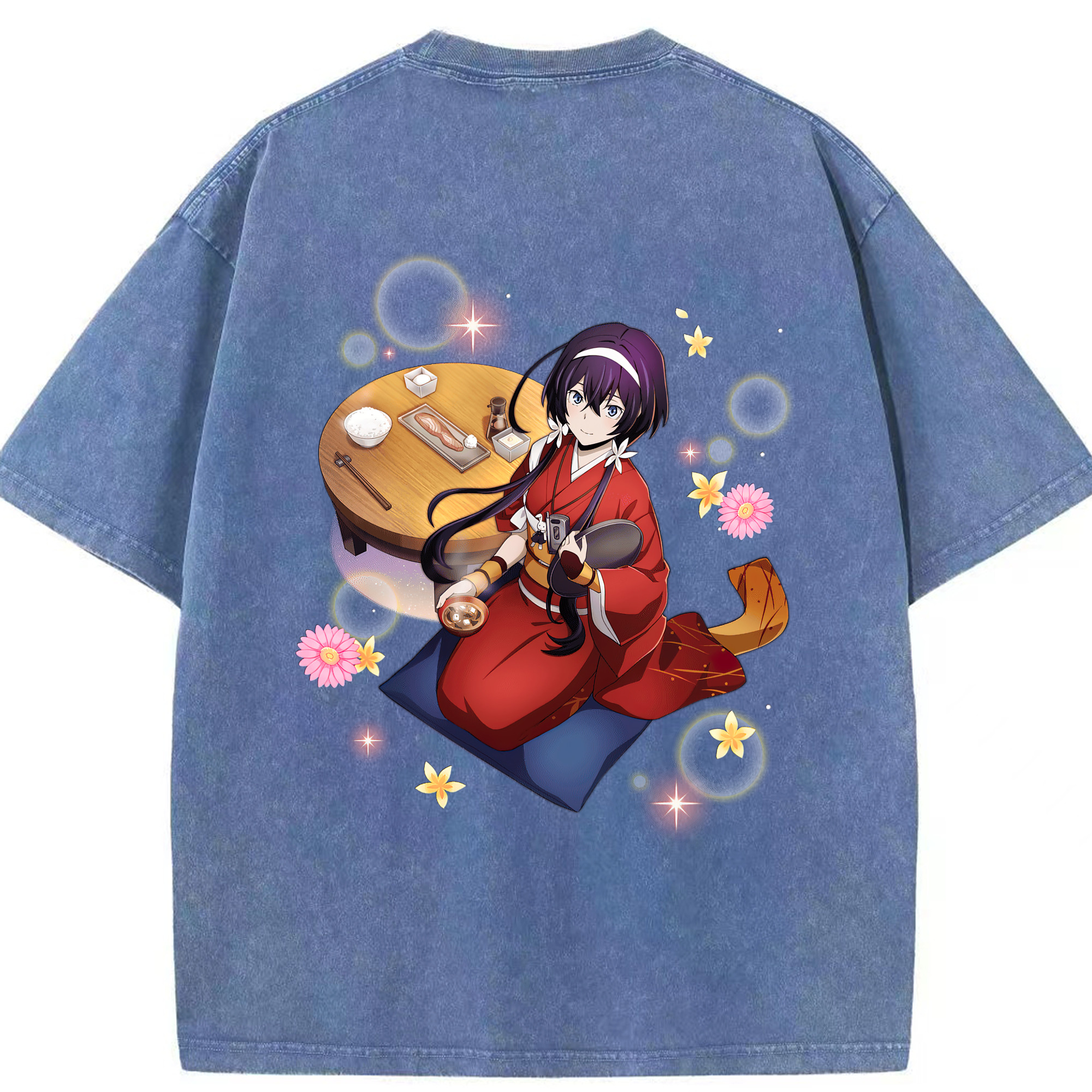 （画像用） 文豪ストレイドッグス Bungo Stray Dogs 綿100% ヴィンテージ風 半袖Tシャツ（背面プリント）