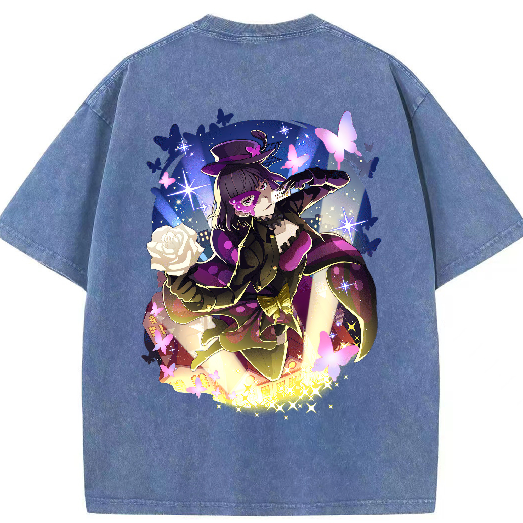 （画像用） 文豪ストレイドッグス Bungo Stray Dogs 綿100% ヴィンテージ風 半袖Tシャツ（背面プリント）