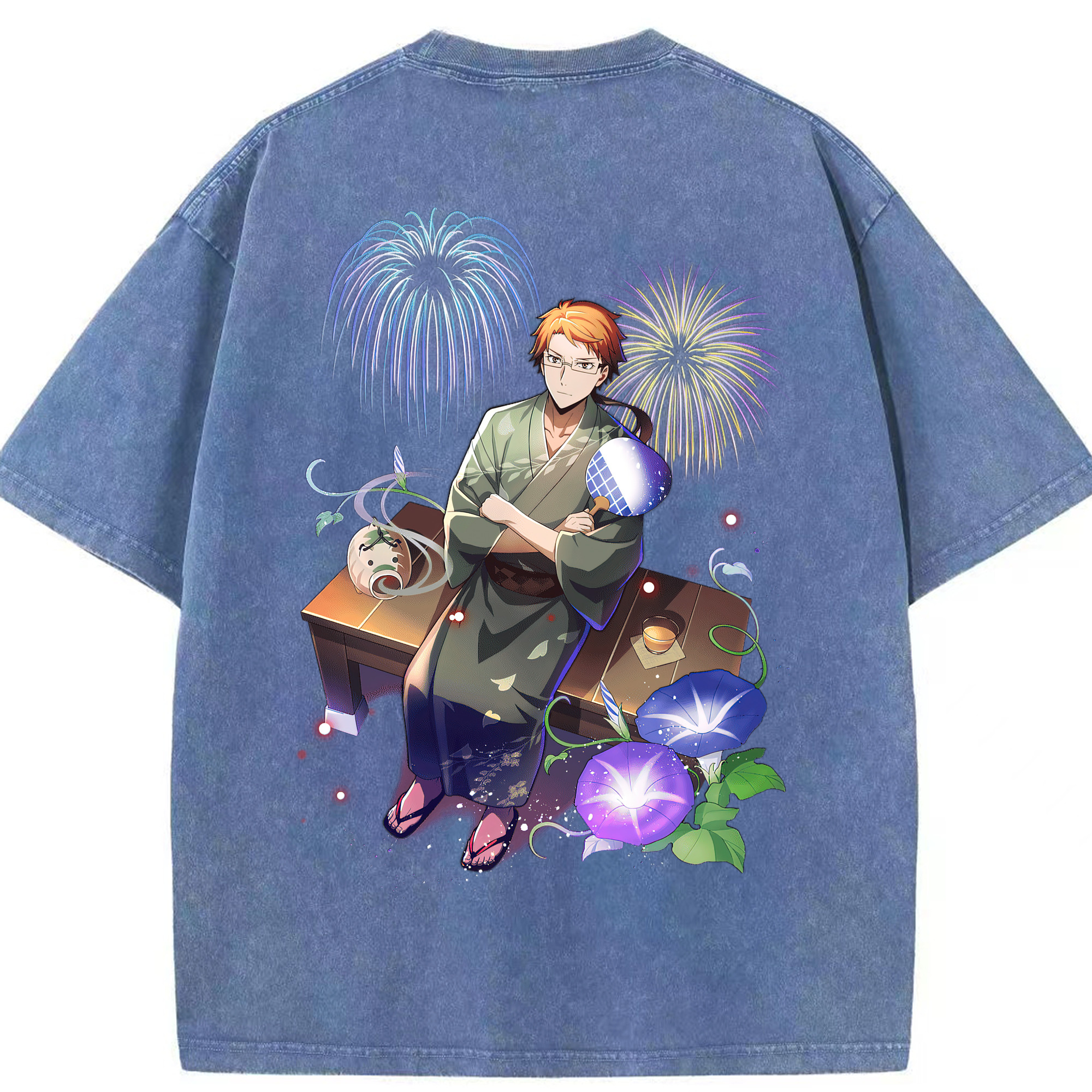 （画像用） 文豪ストレイドッグス Bungo Stray Dogs 綿100% ヴィンテージ風 半袖Tシャツ（背面プリント）