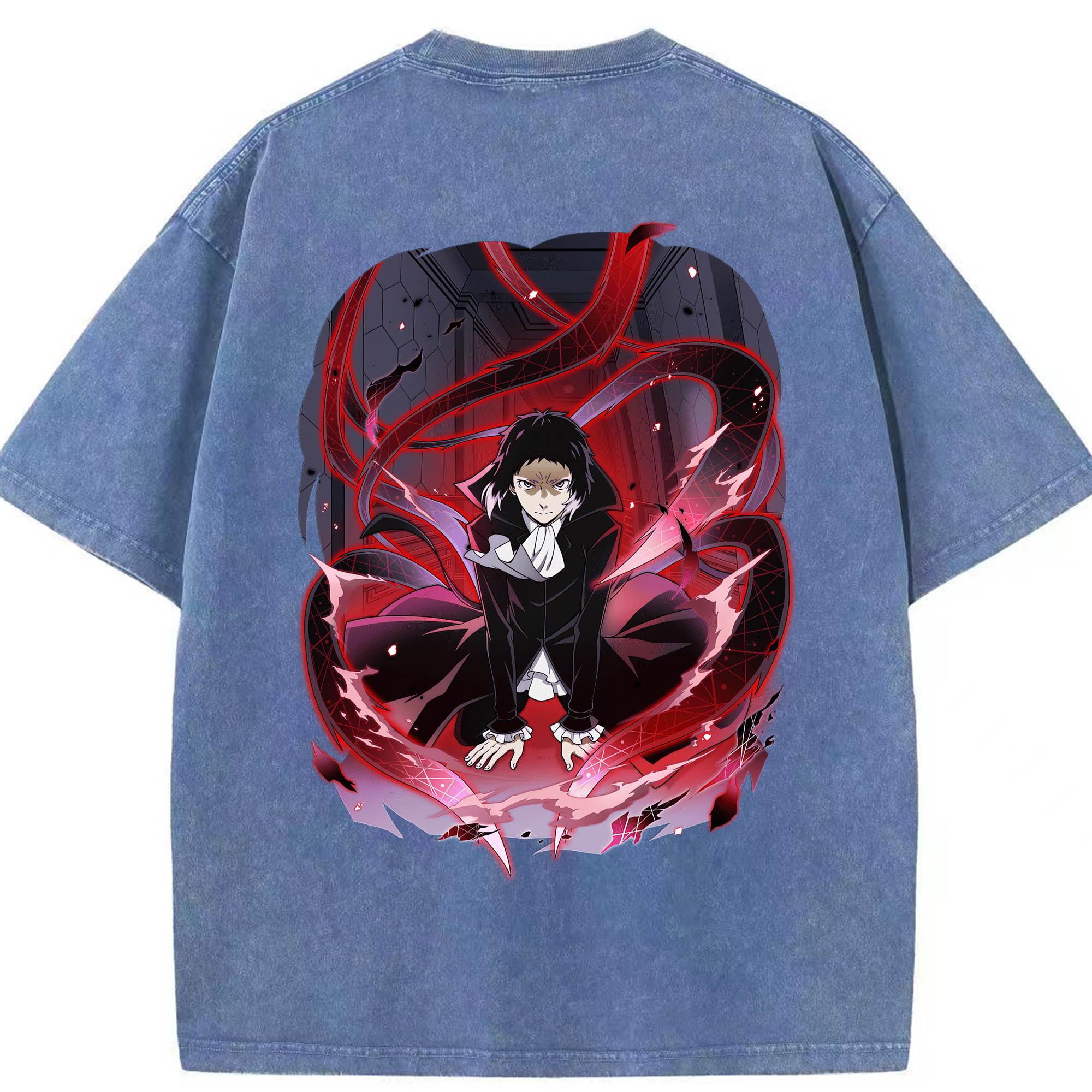 （画像用） 文豪ストレイドッグス Bungo Stray Dogs 綿100% ヴィンテージ風 半袖Tシャツ（背面プリント）